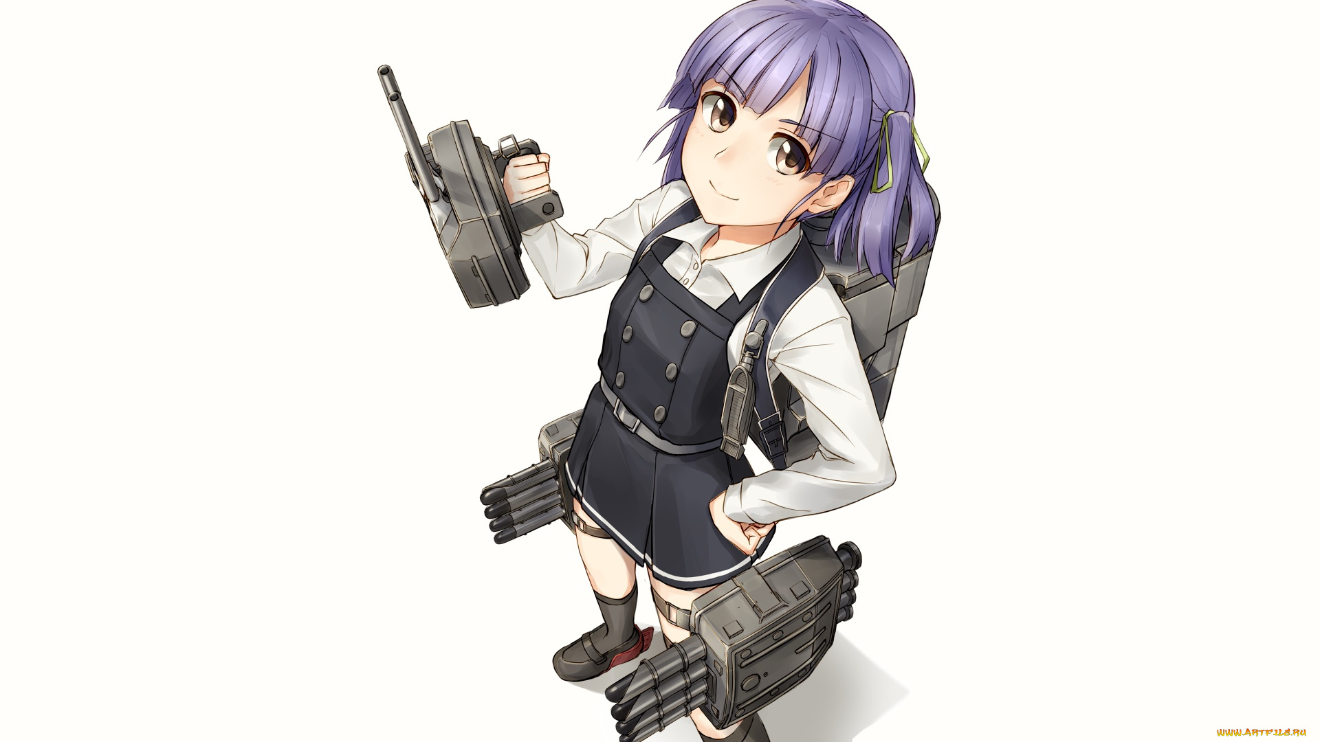 аниме, kantai, collection, девушка, взгляд, фон