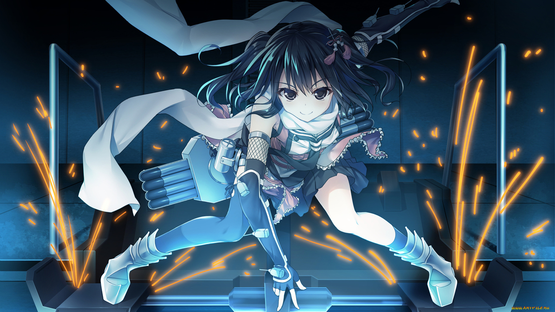 аниме, kantai, collection, фон, взгляд, девушка