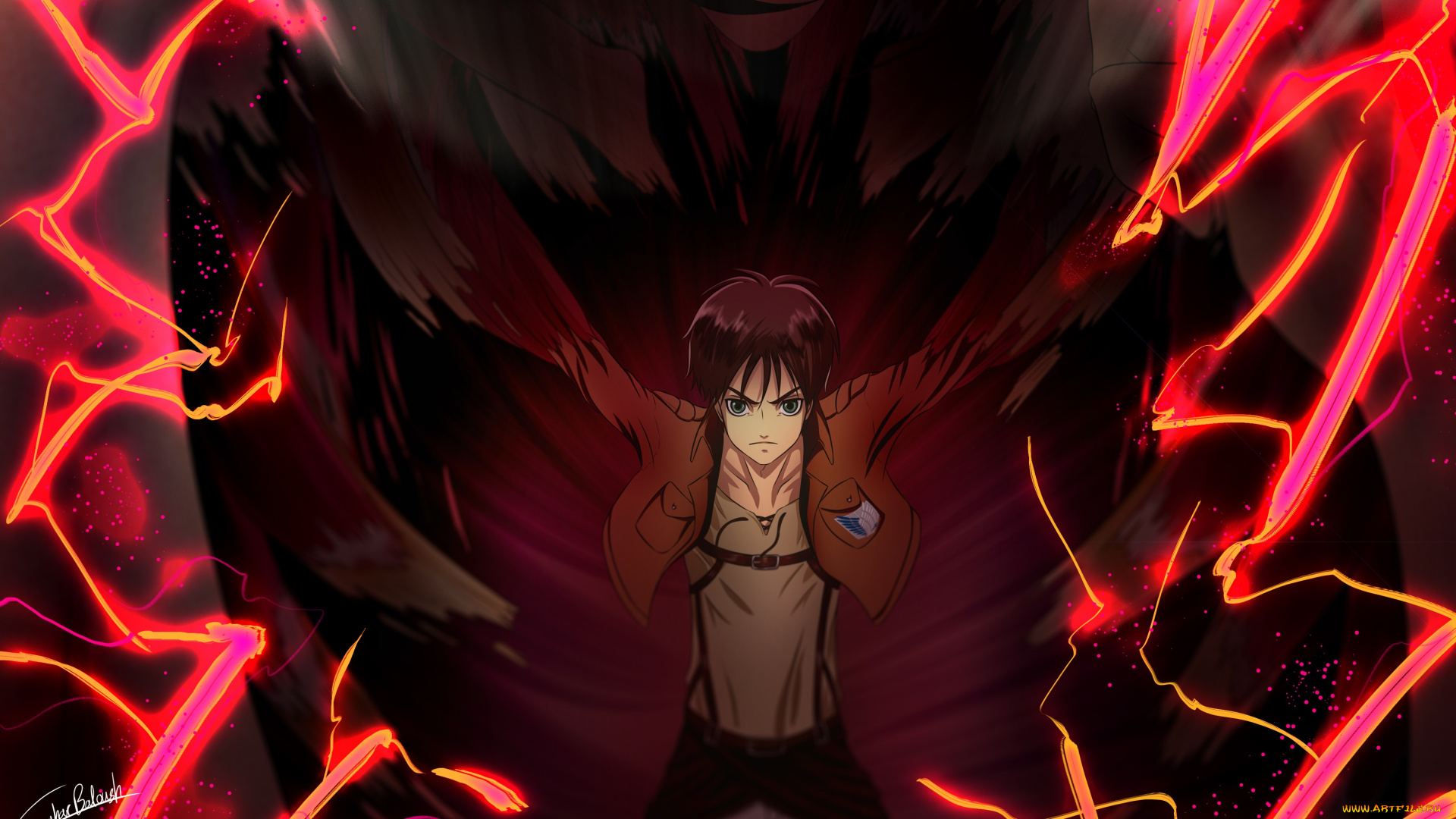 аниме, shingeki, no, kyojin, эрен