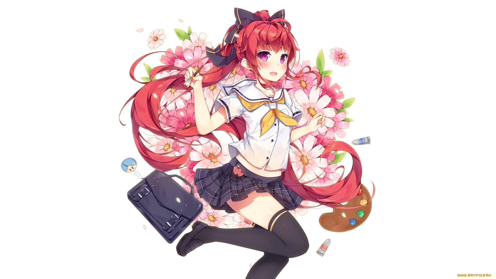 аниме, unknown, , другое, , девушка, взгляд, фон