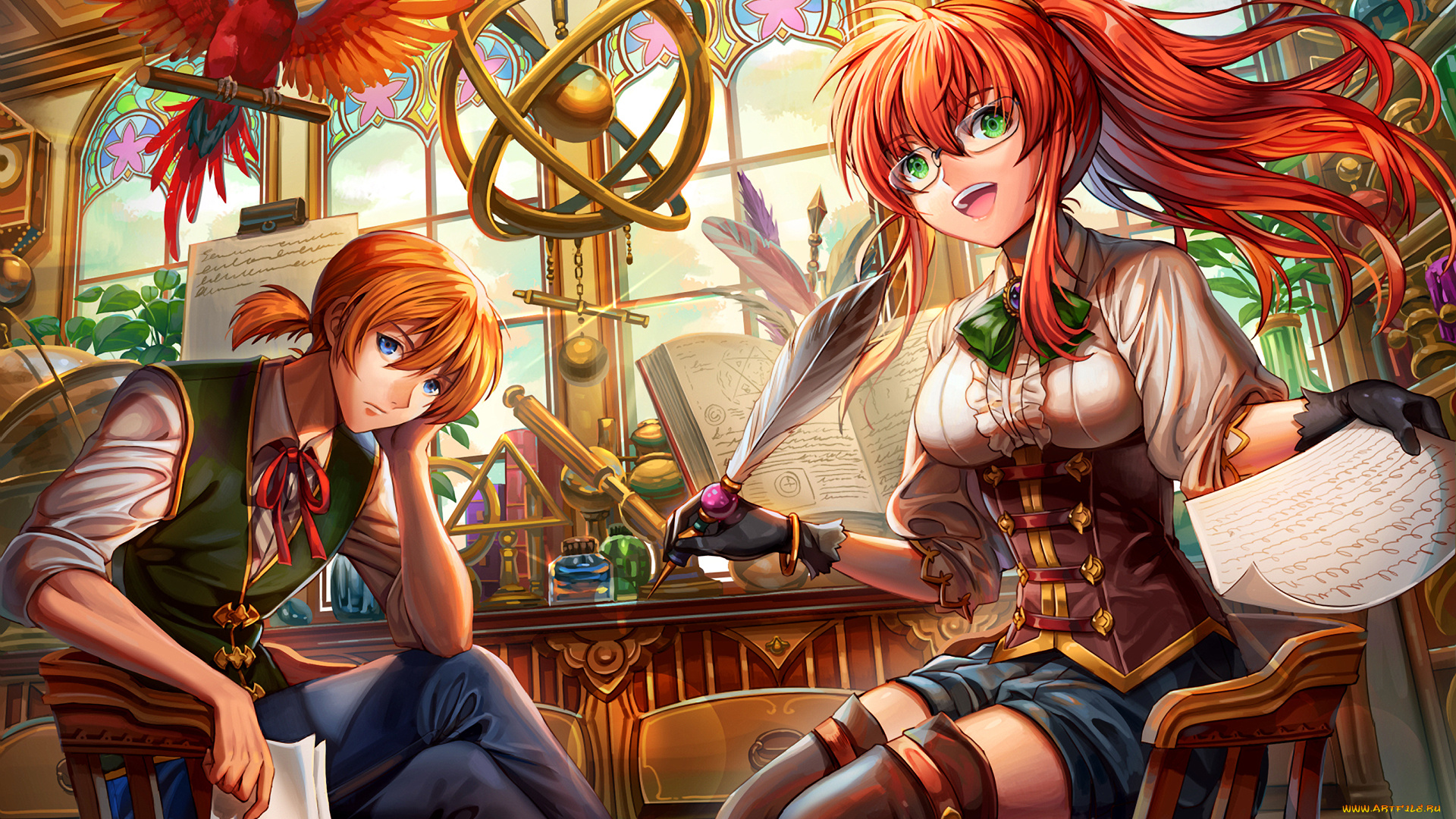 аниме, unknown, , другое, , девушка, взгляд, фон