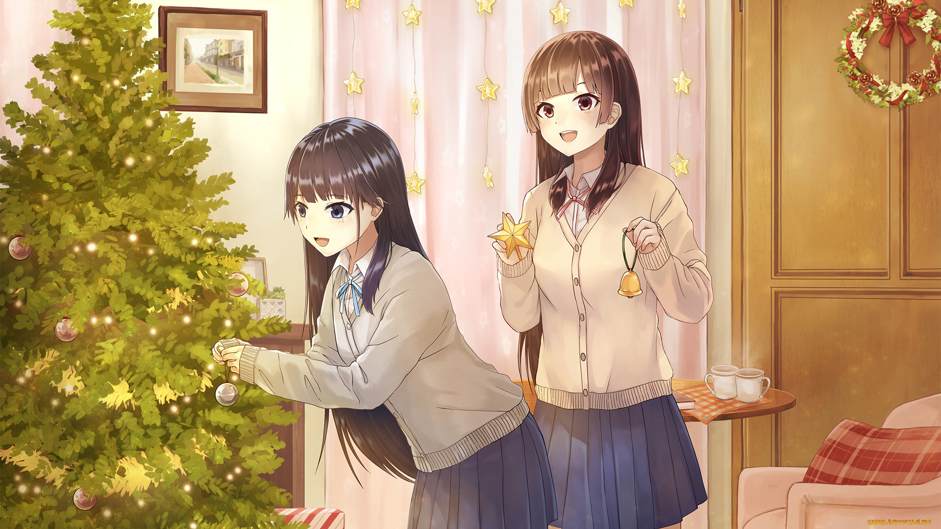 astrogirls, аниме, unknown, , другое, , фон, взгляд, девушки