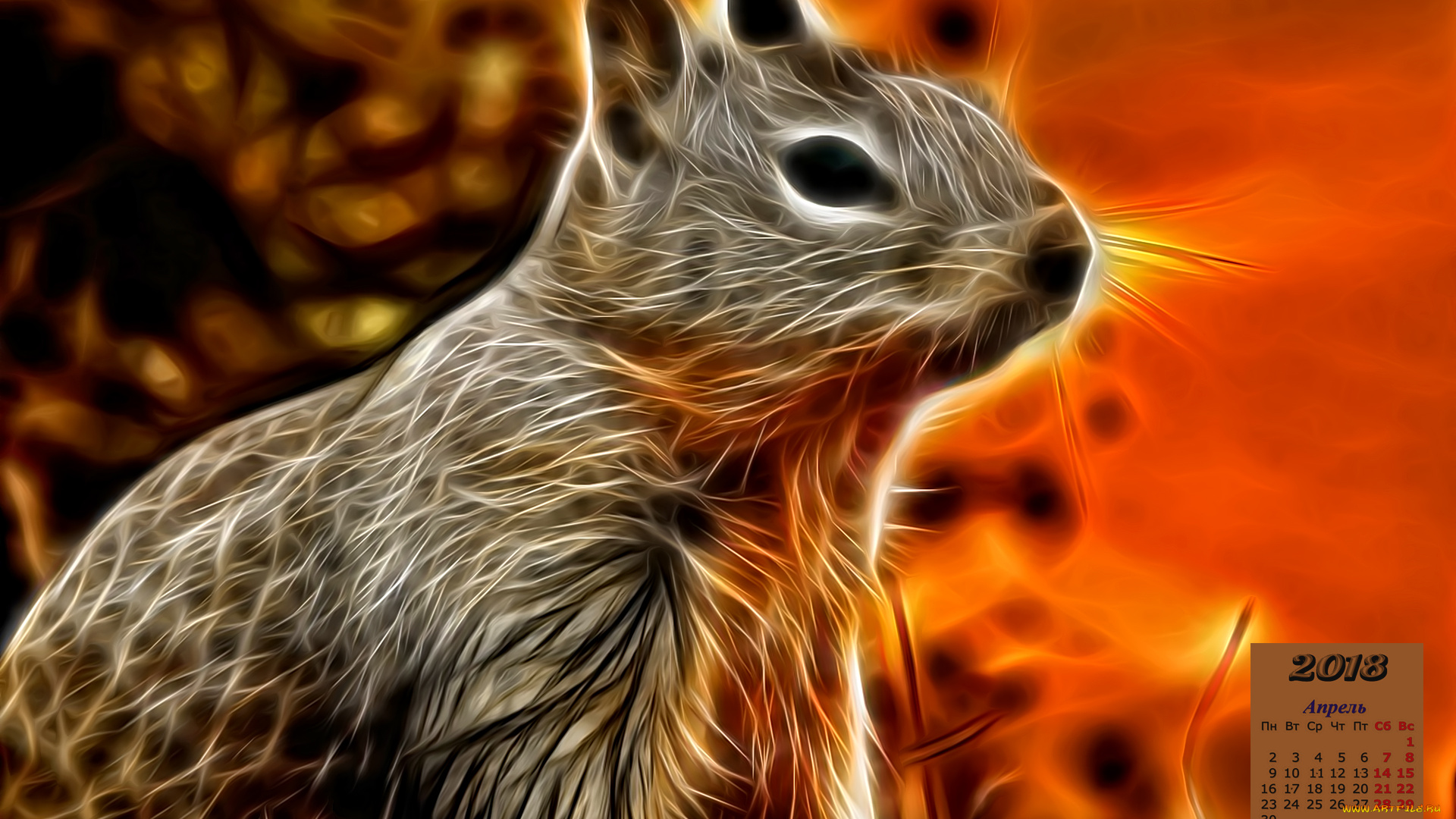 календари, рисованные, , векторная, графика, 2018, взгляд, животное