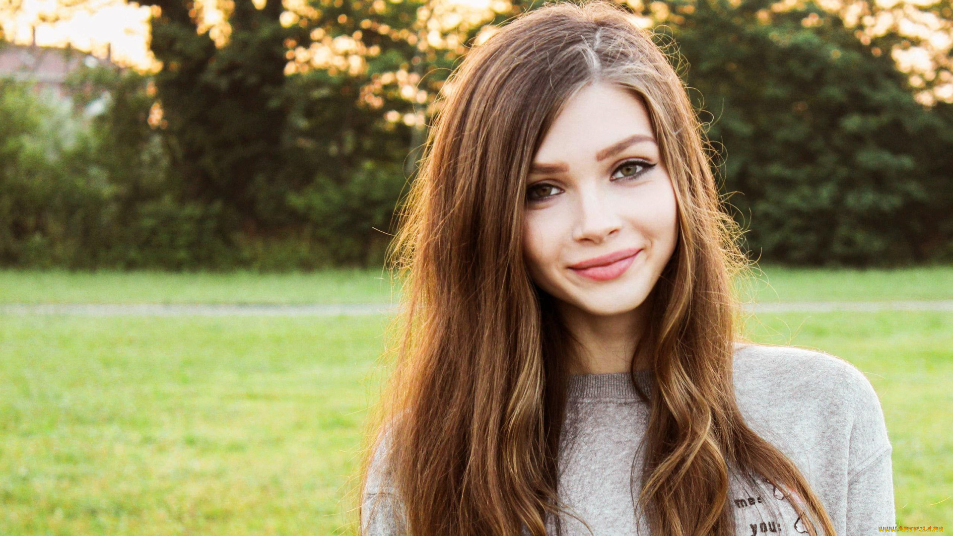 карина, козырева, девушки, -unsort, , рыжеволосые, и, другие, лужайка, деревья, свитер, рыжая, модель, улыбка, карина, козырева