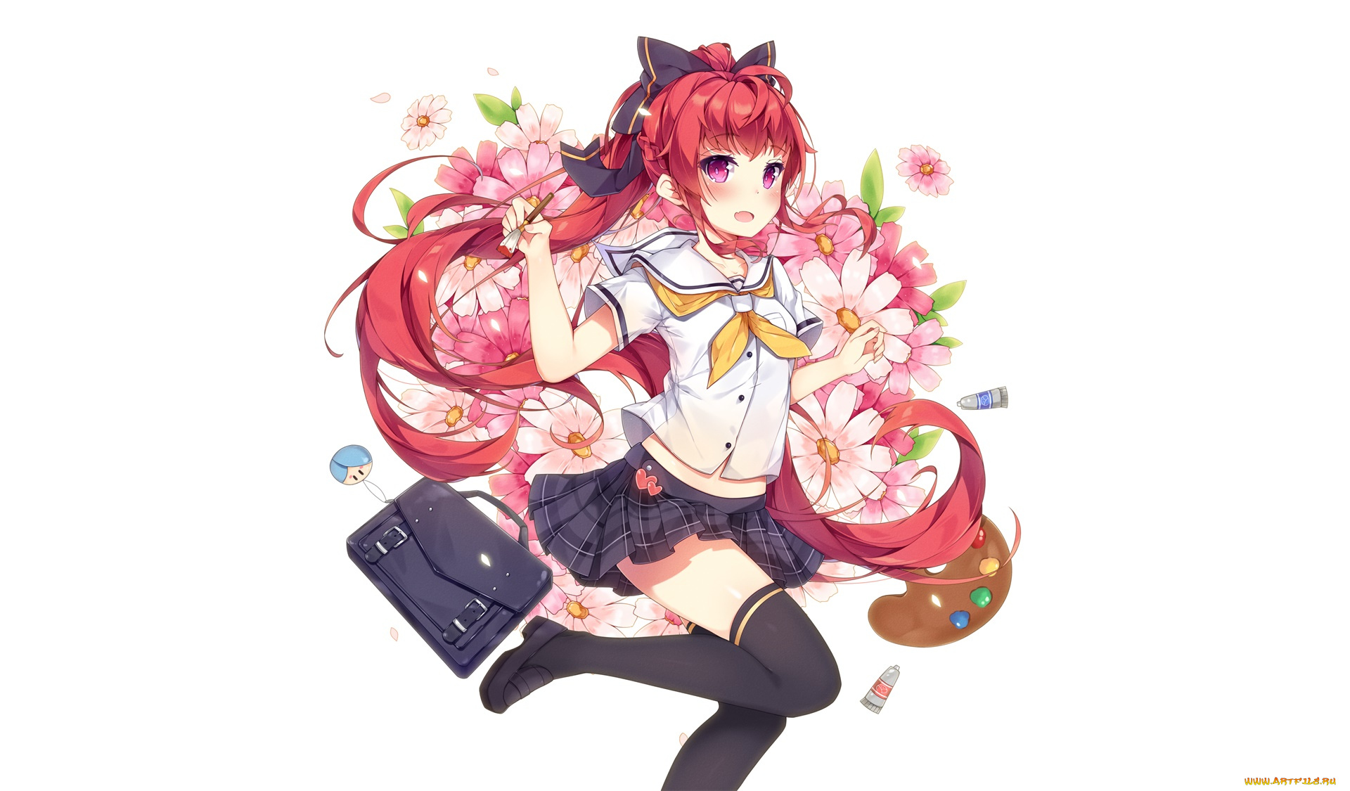 аниме, unknown, , другое, , девушка, взгляд, фон