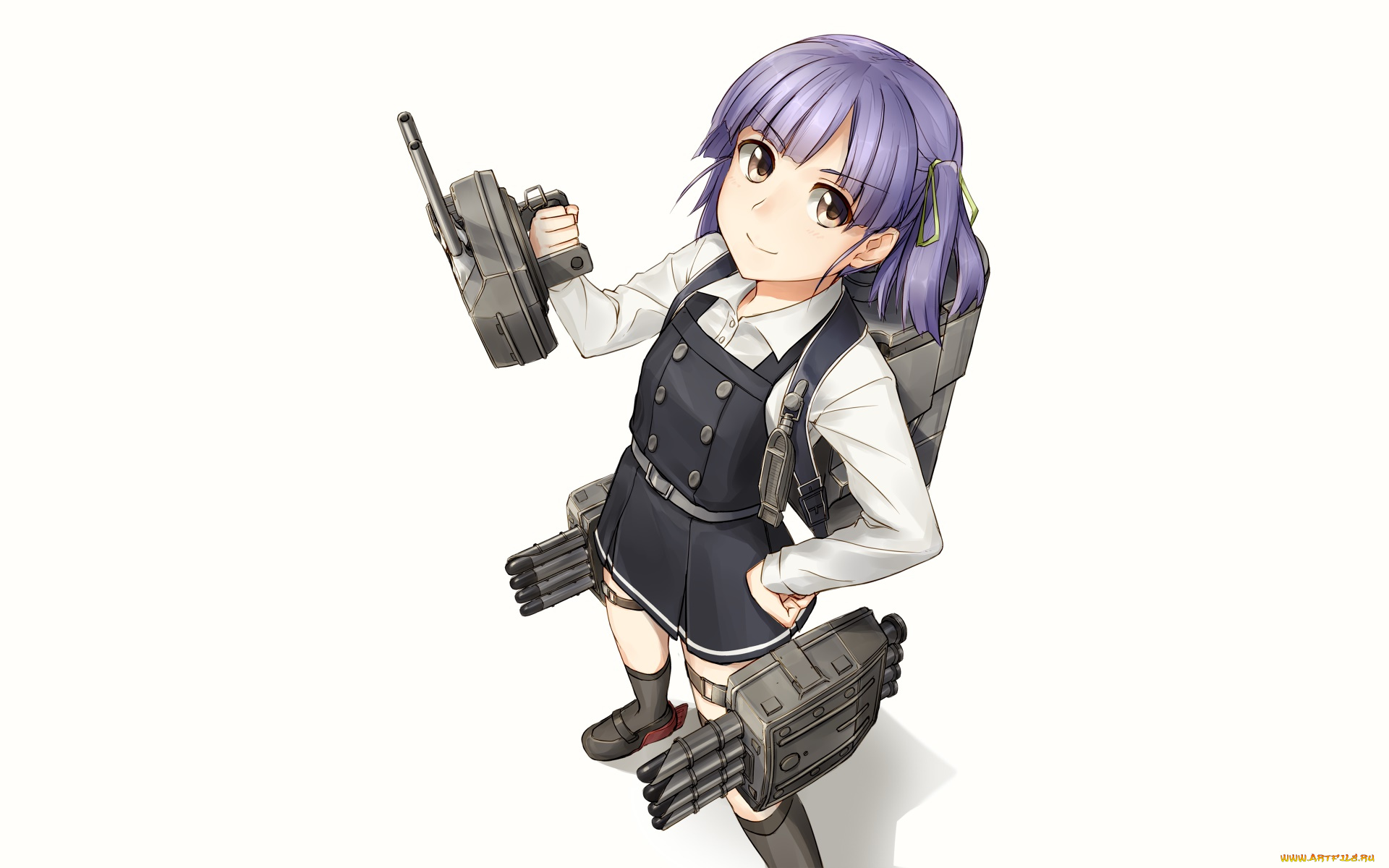 аниме, kantai, collection, девушка, взгляд, фон