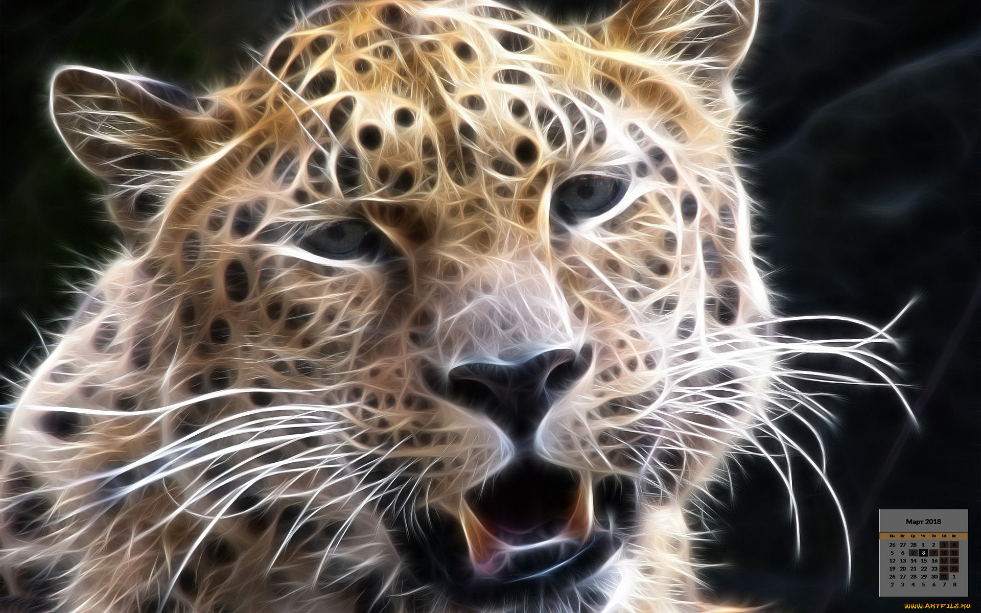 календари, рисованные, , векторная, графика, животное, морда, взгляд, 2018