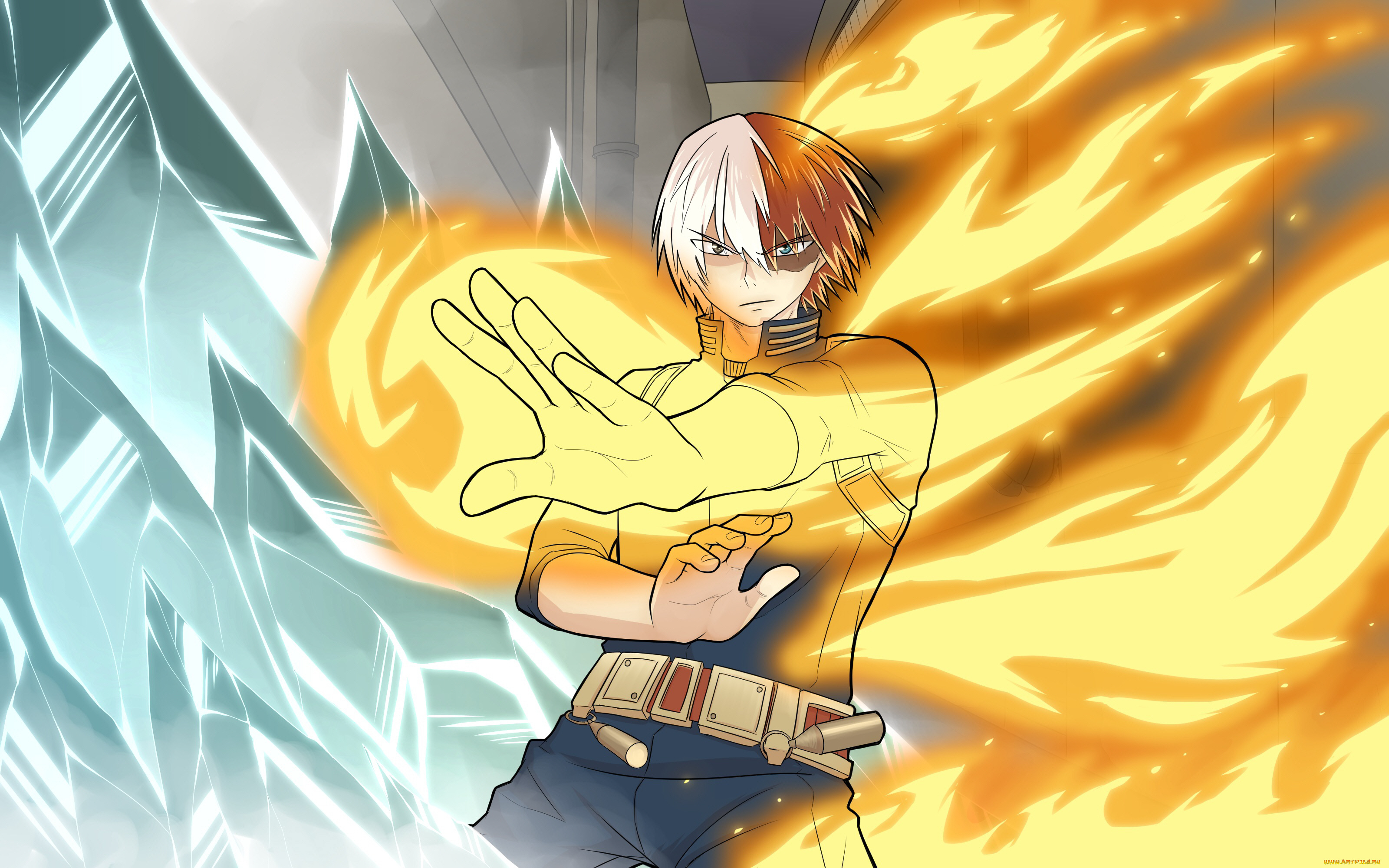 аниме, boku, no, hero, academia, тодороки, шото