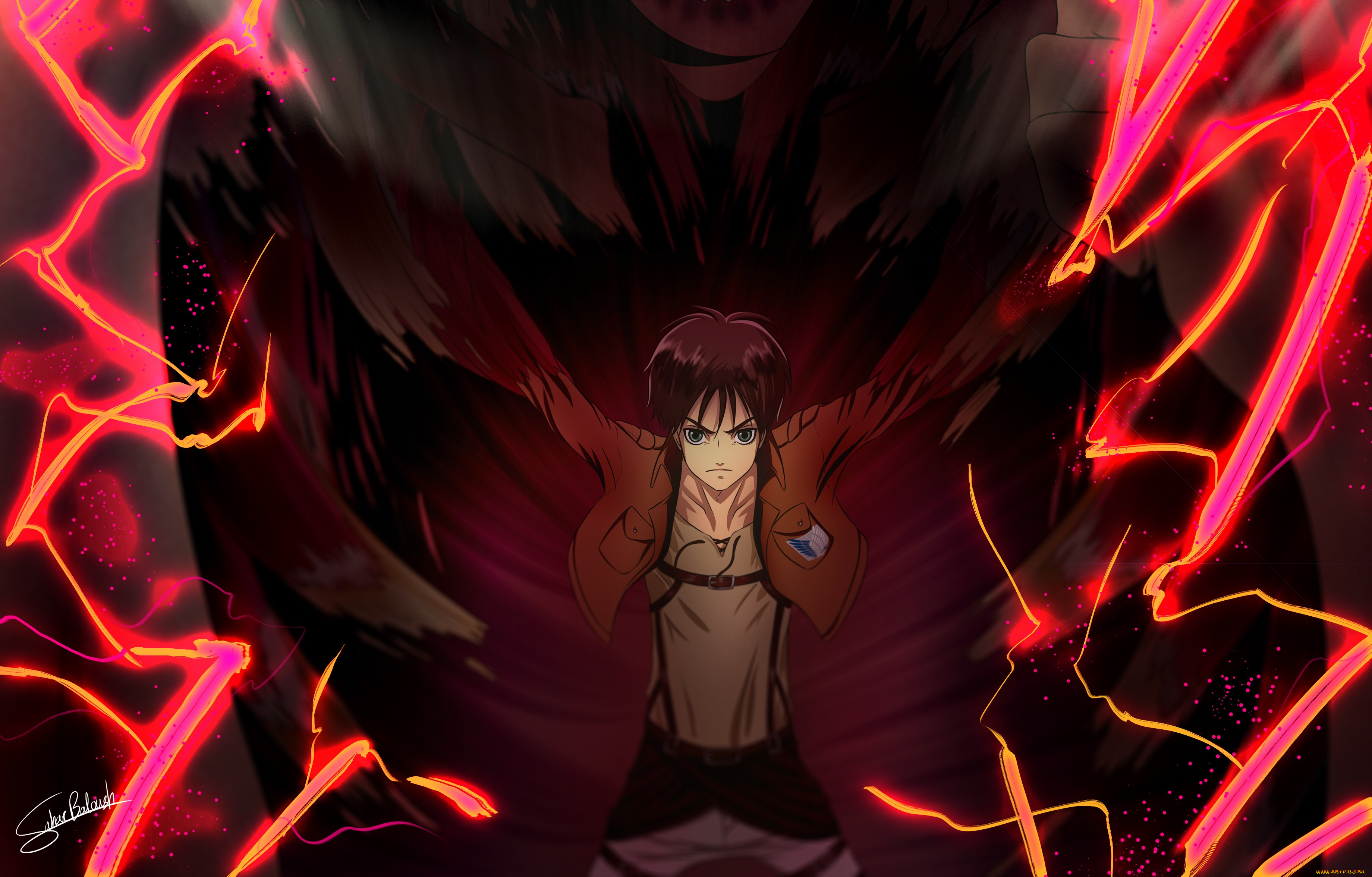 аниме, shingeki, no, kyojin, эрен