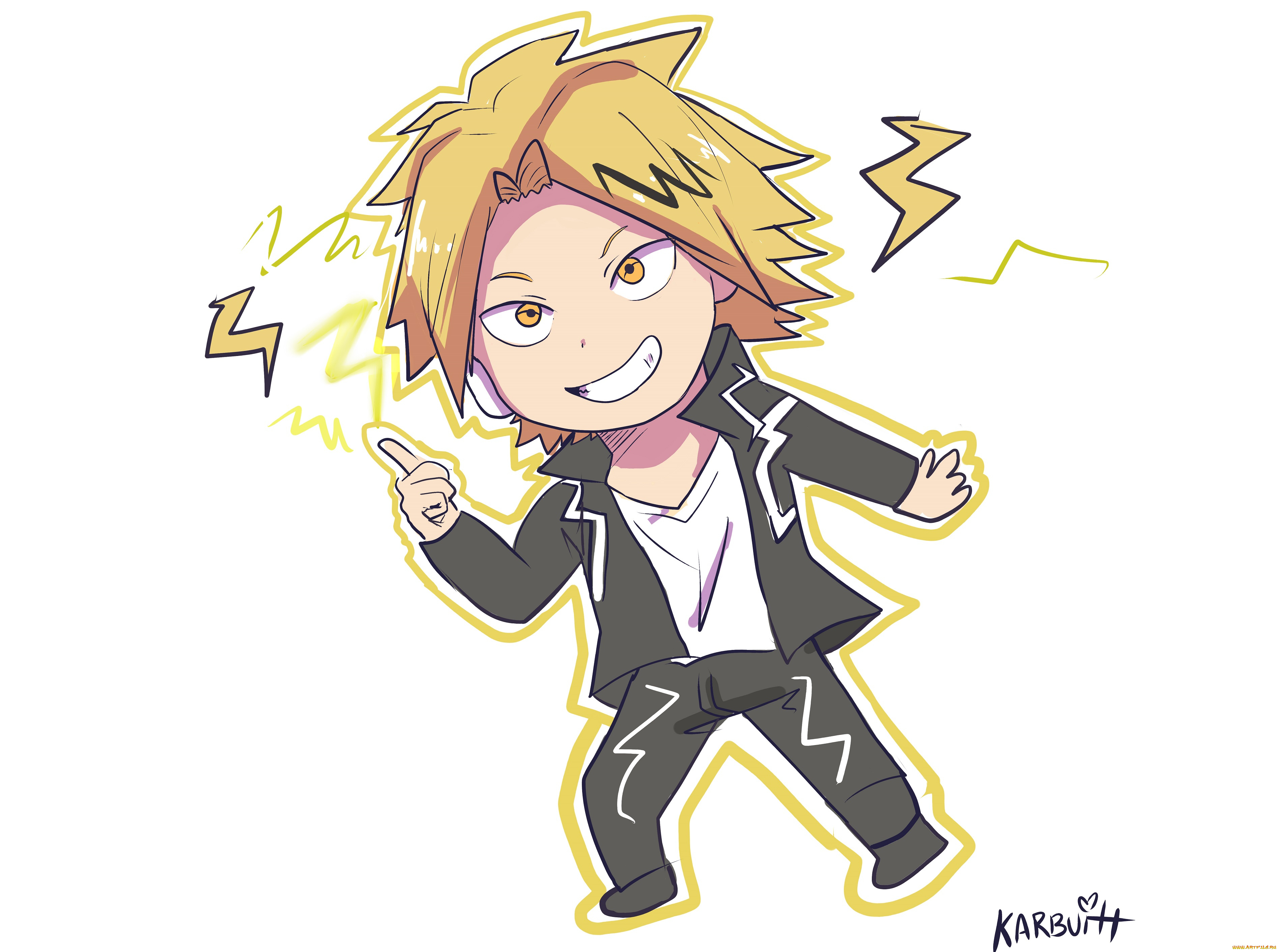 аниме, boku, no, hero, academia, каминари