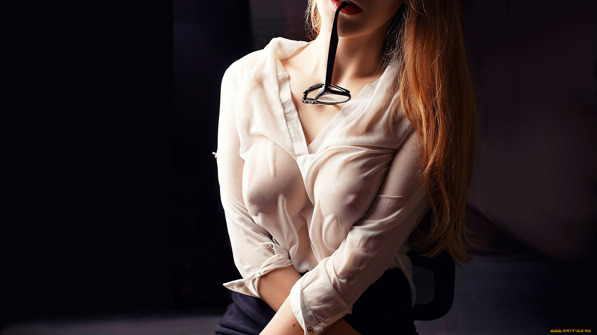 девушки, -unsort, , рыжеволосые, и, другие, кофточка, очки, губы