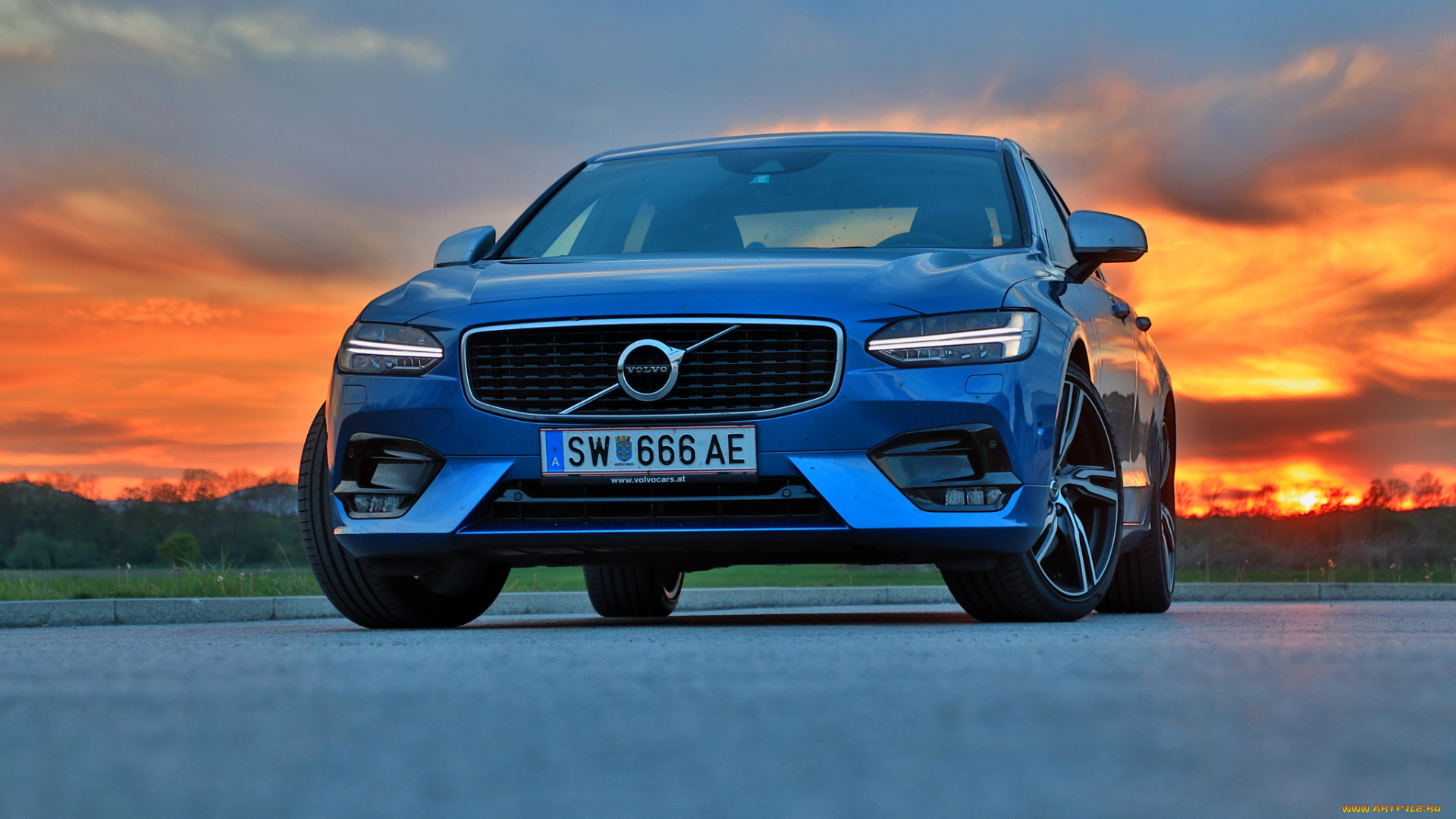 volvo, v90, cc, автомобили, volvo, природа, закат, v90, cc, вольво, глубина, резкости
