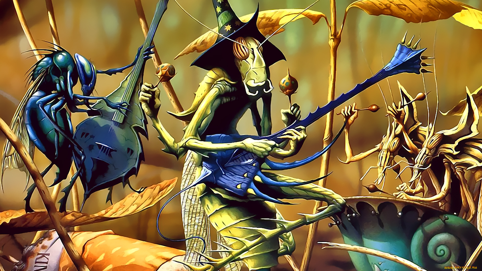 календари, фэнтези, насекомое, окурок, музыка, инструмент, оркестр, calendar, 2020