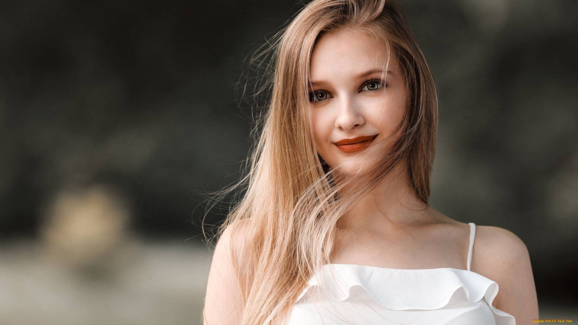 девушки, -, блондинки, , светловолосые, блондинка, улыбка, белое, платье