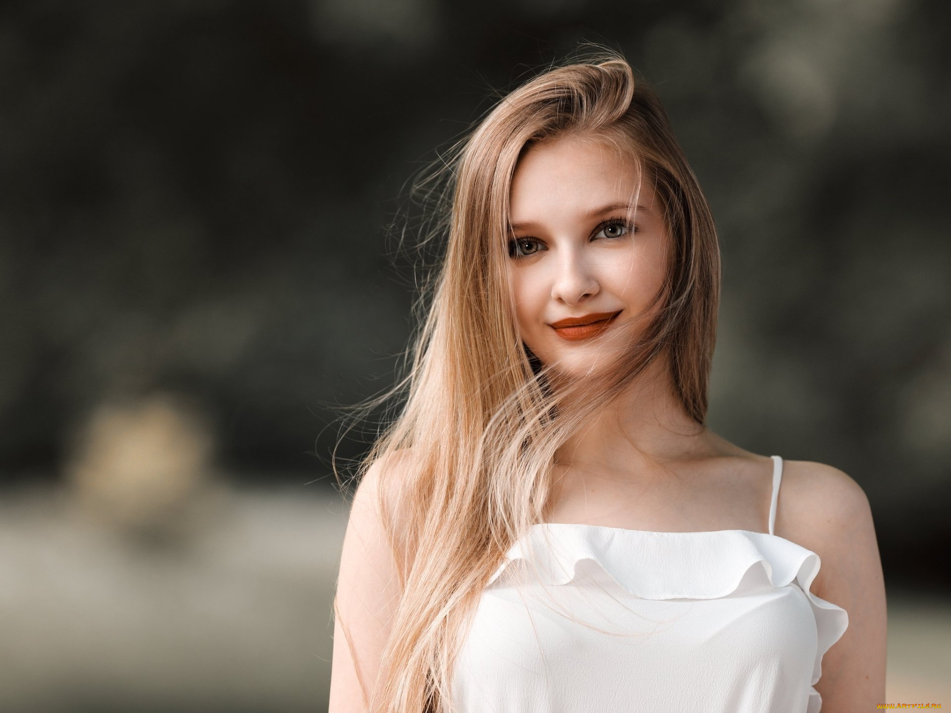 девушки, -, блондинки, , светловолосые, блондинка, улыбка, белое, платье