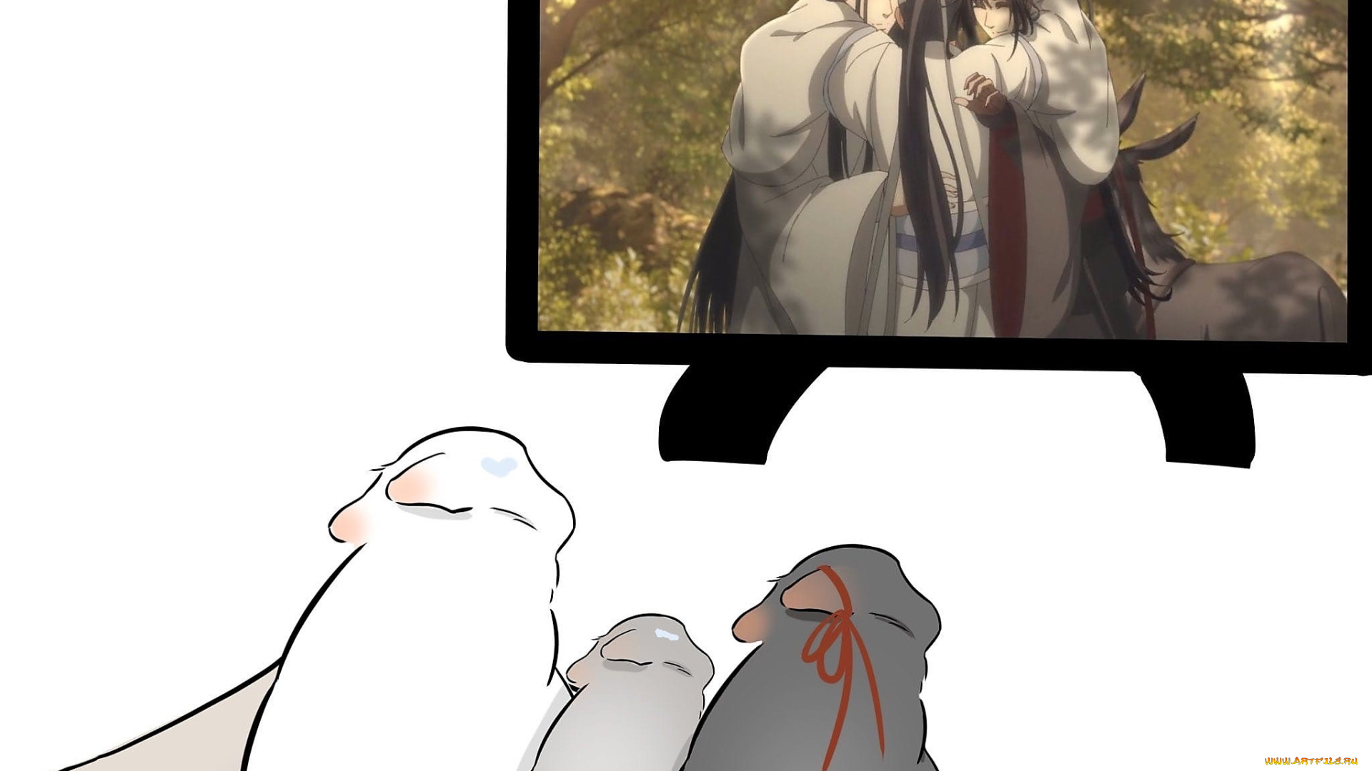 аниме, mo, dao, zu, shi, кролики, телевизор