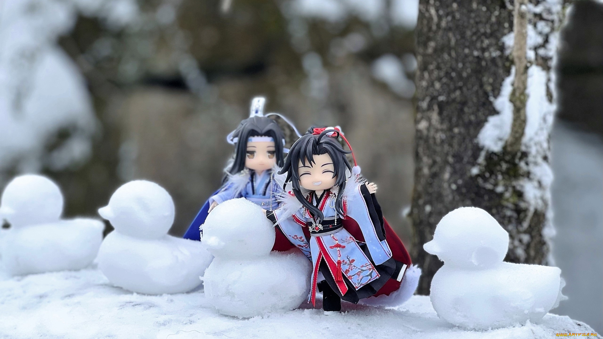 разное, куклы, вэй, усянь, лань, ванцзы, кулы, снег, снеговики