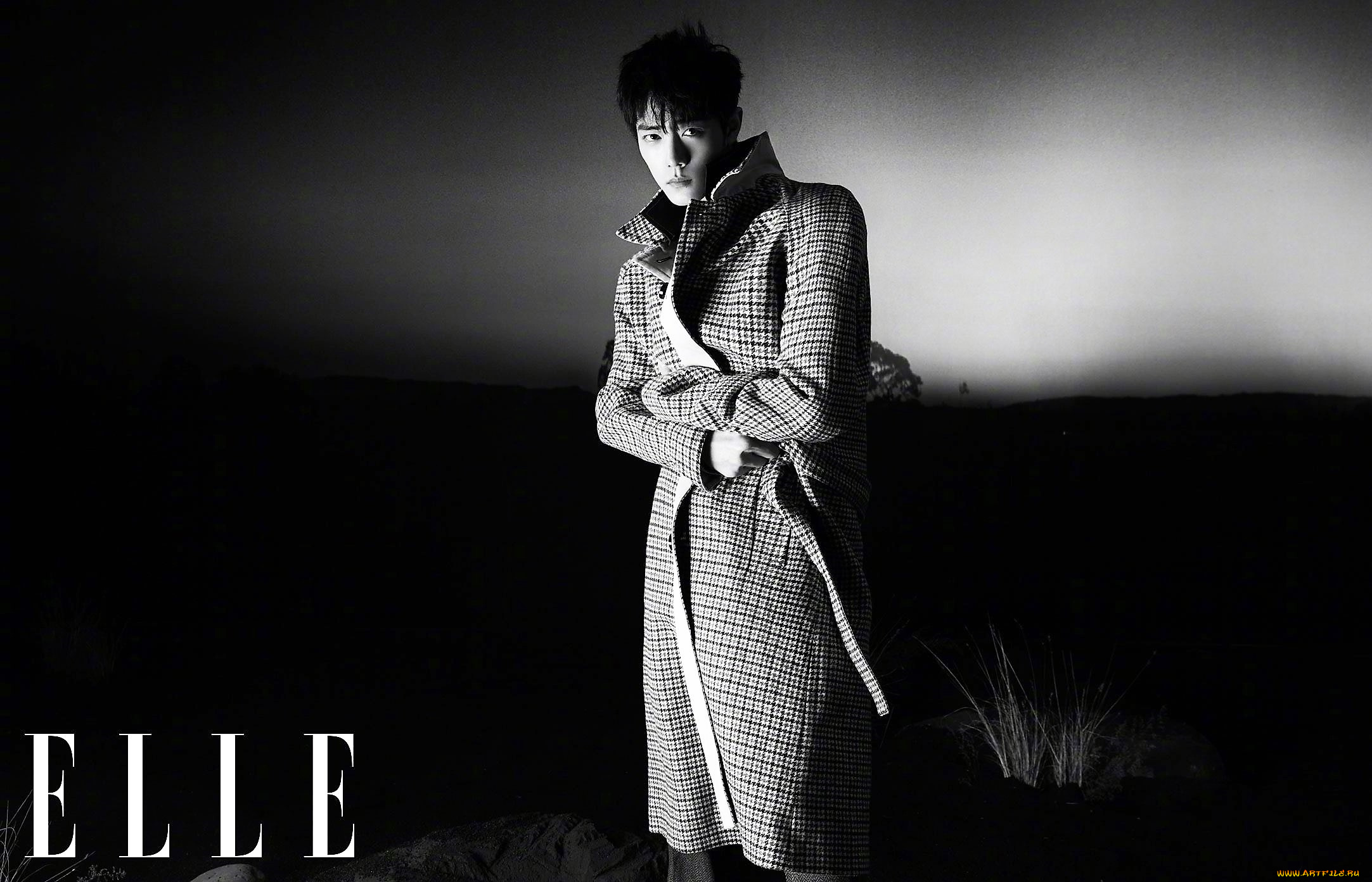 мужчины, xiao, zhan, пальто, степь