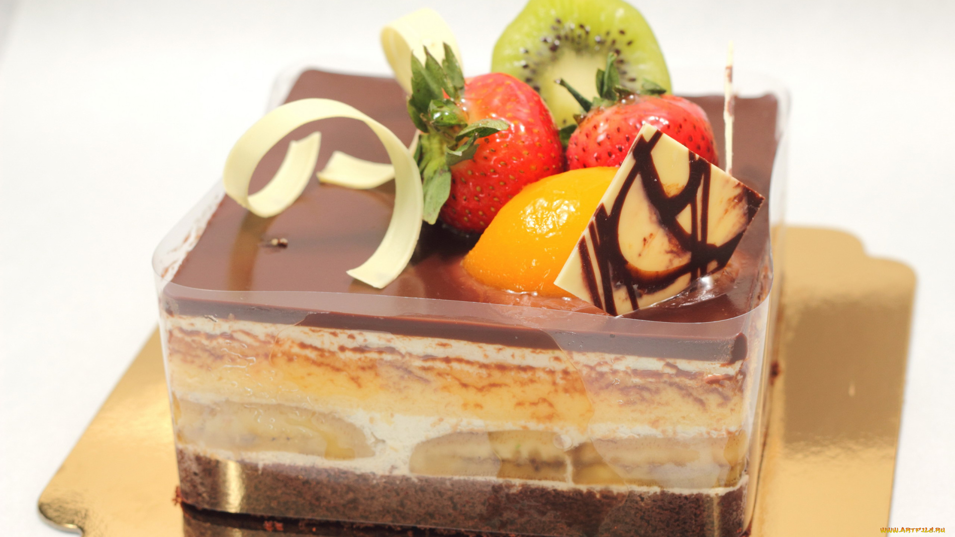 еда, торты, клубника, торт, киви, желе