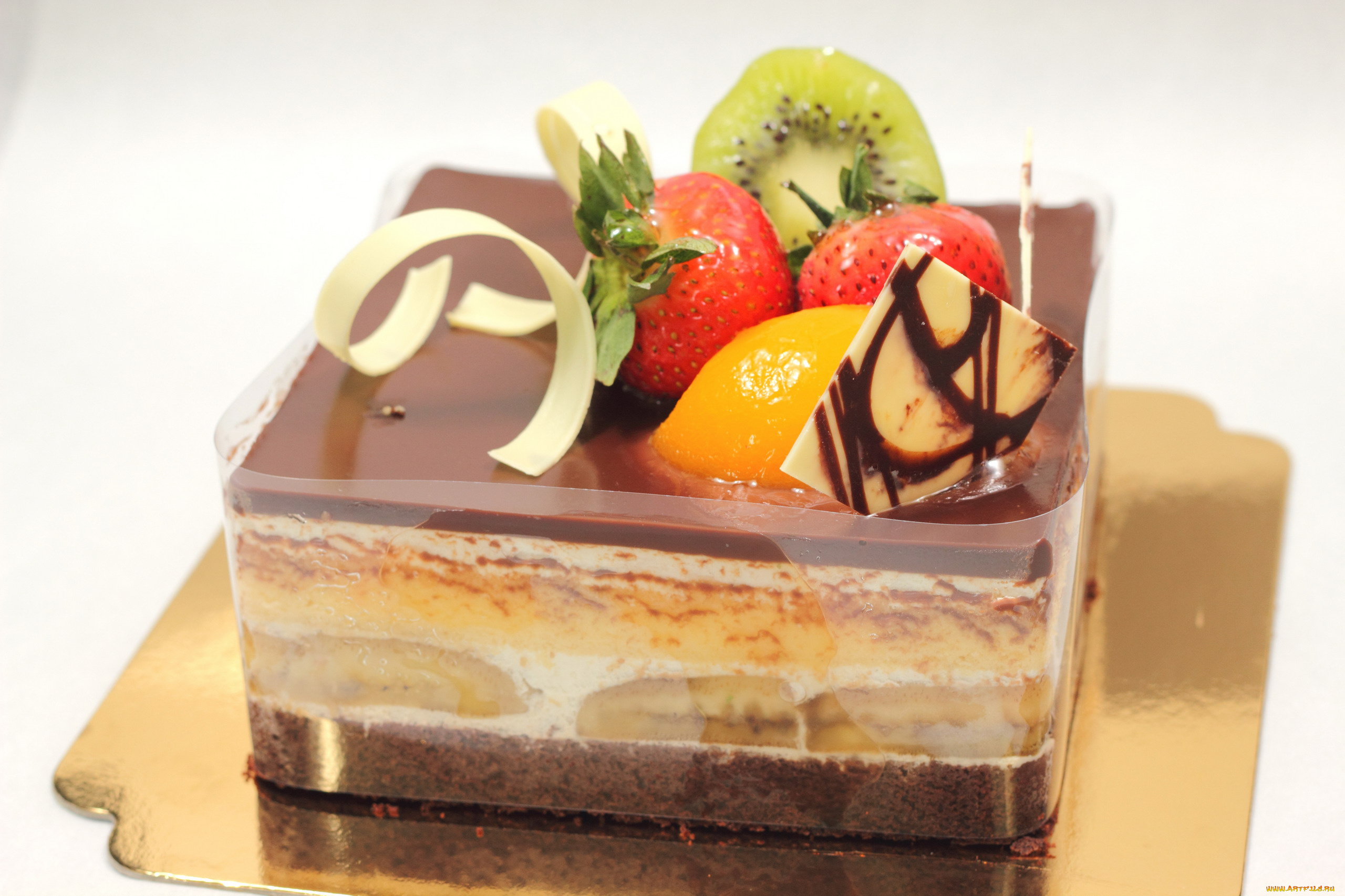 еда, торты, клубника, торт, киви, желе