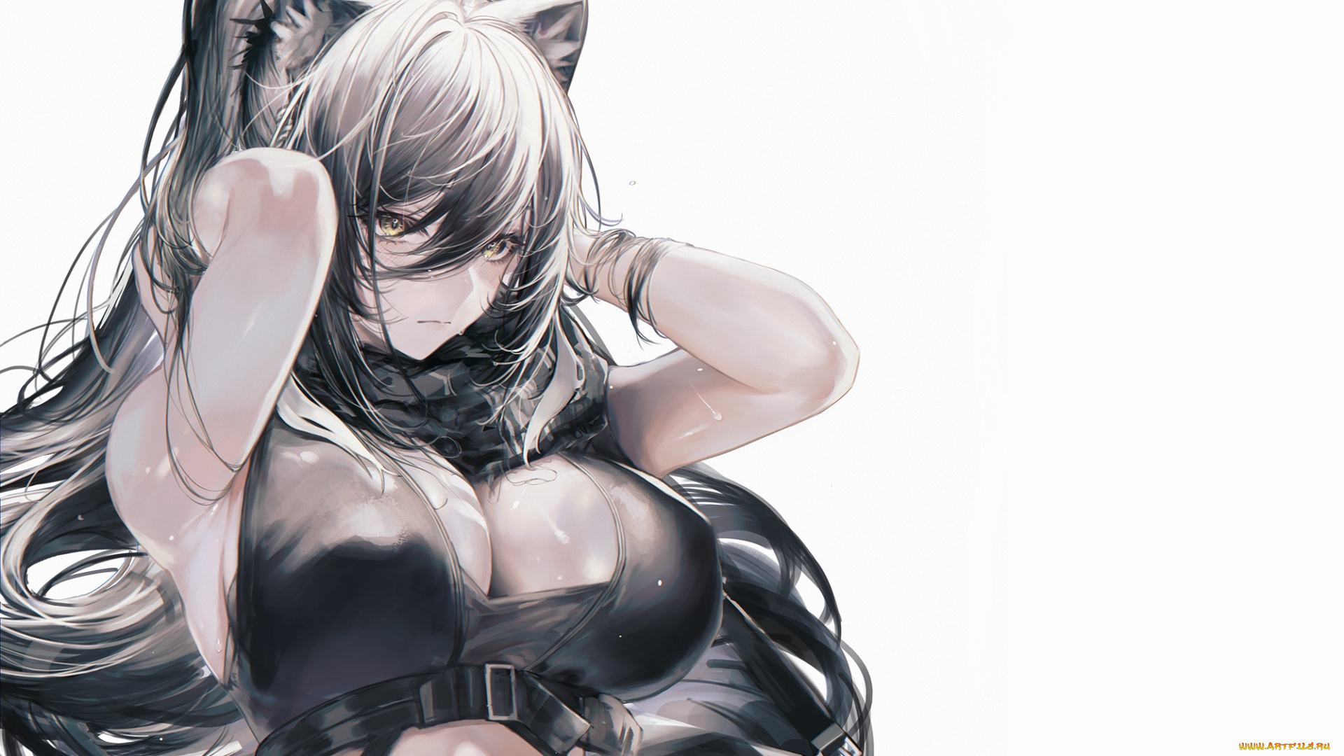 аниме, arknights, девушка, взгляд, поза