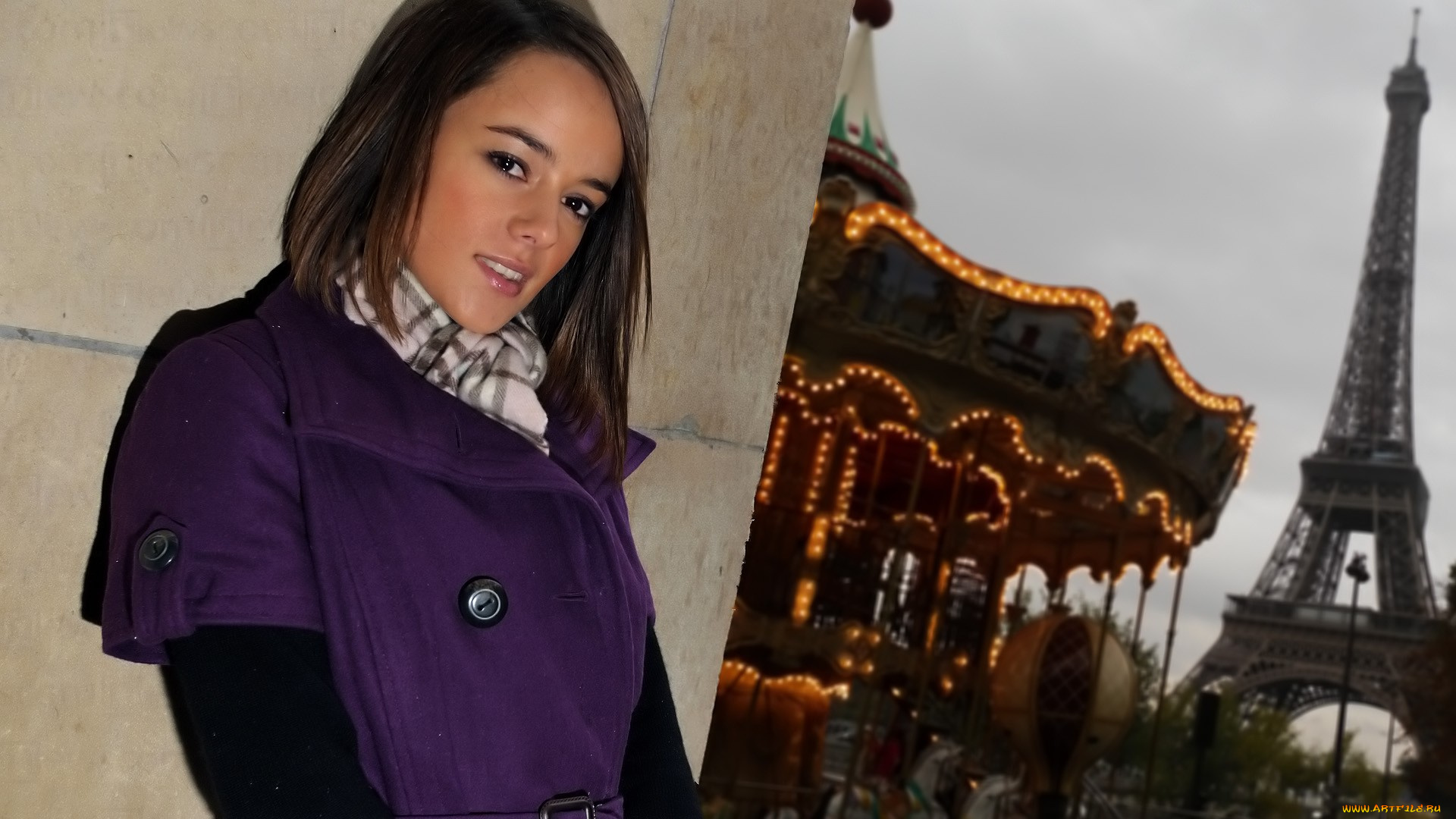 музыка, alizee, певица, женщины, lyonnet, знаменитости, эйфелева, башня, макияж, смотрит, на, зрителя, город, мода, франция, париж