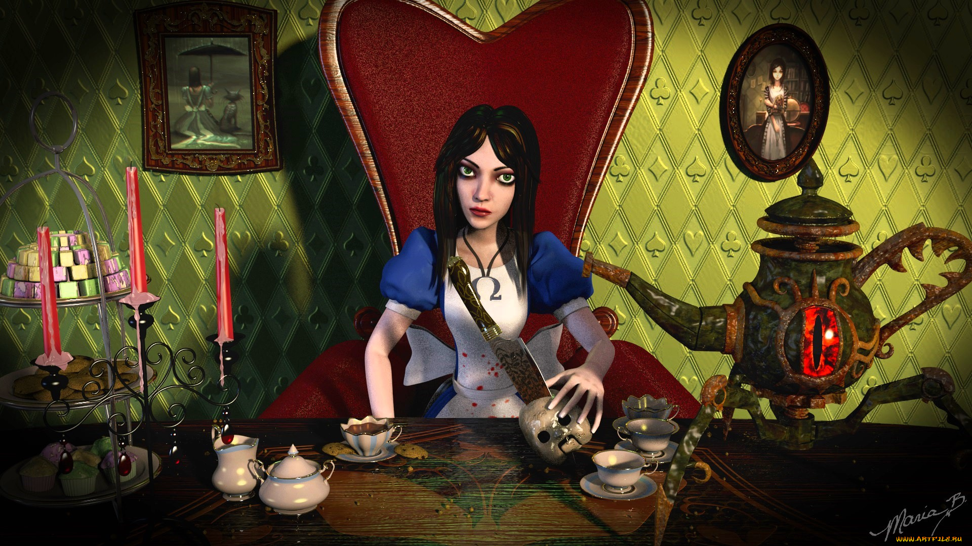 видео, игры, alice, , madness, returns, алиса, чаепитие, нож