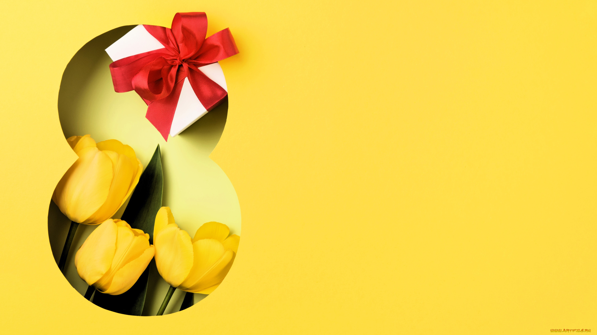 праздничные, международный, женский, день, -, 8, марта, цифра, тюльпаны, подарок