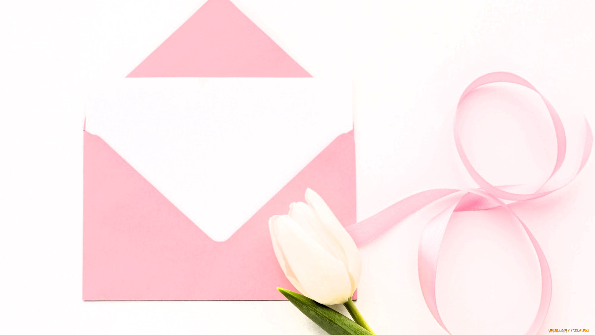 праздничные, международный, женский, день, -, 8, марта, конверт, письмо, тюльпан, лента, цифра