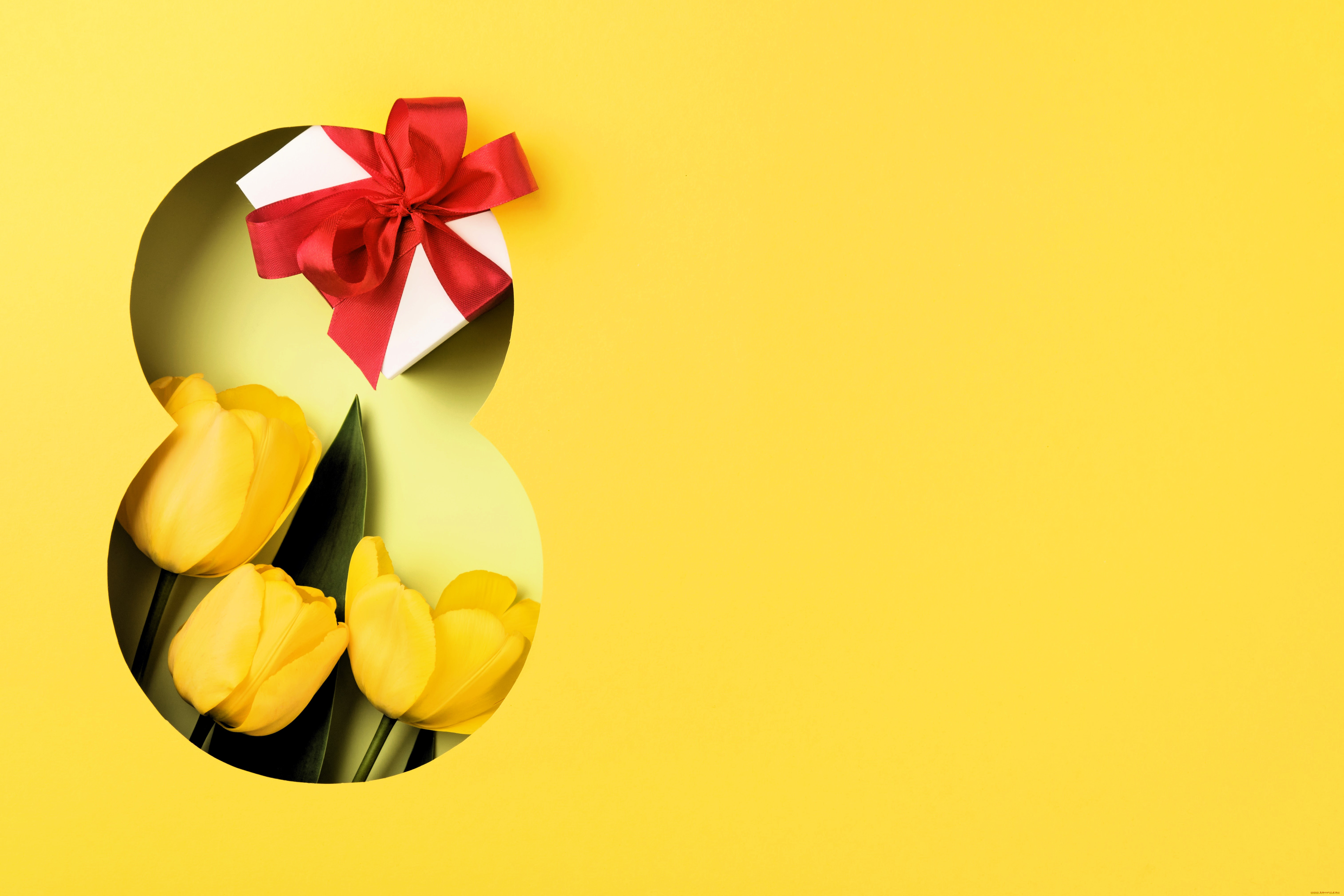 праздничные, международный, женский, день, -, 8, марта, цифра, тюльпаны, подарок