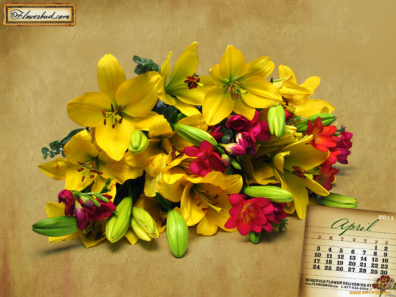 календари, цветы