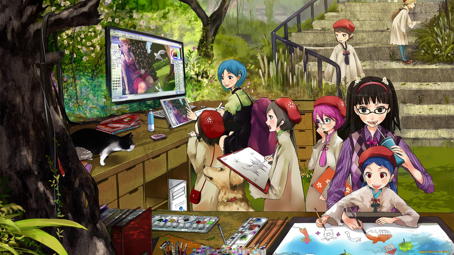 аниме, weapon, blood, technology