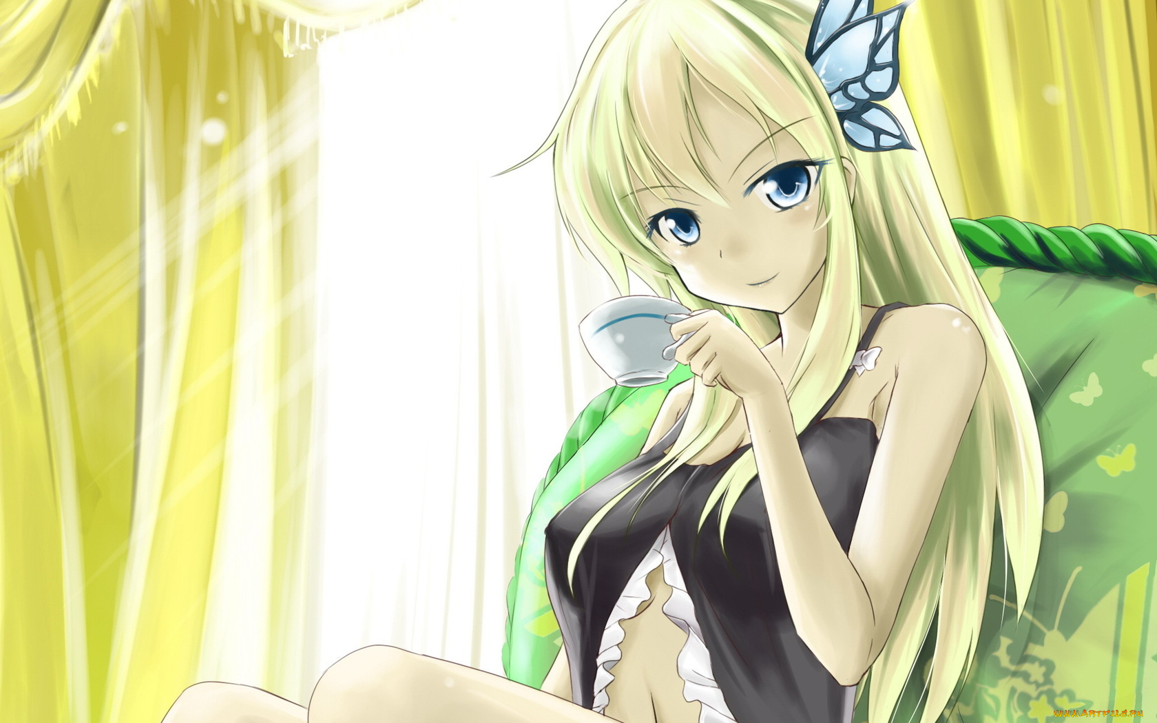 аниме, boku, wa, tomodachi, ga, sukunai, чашка, девушка