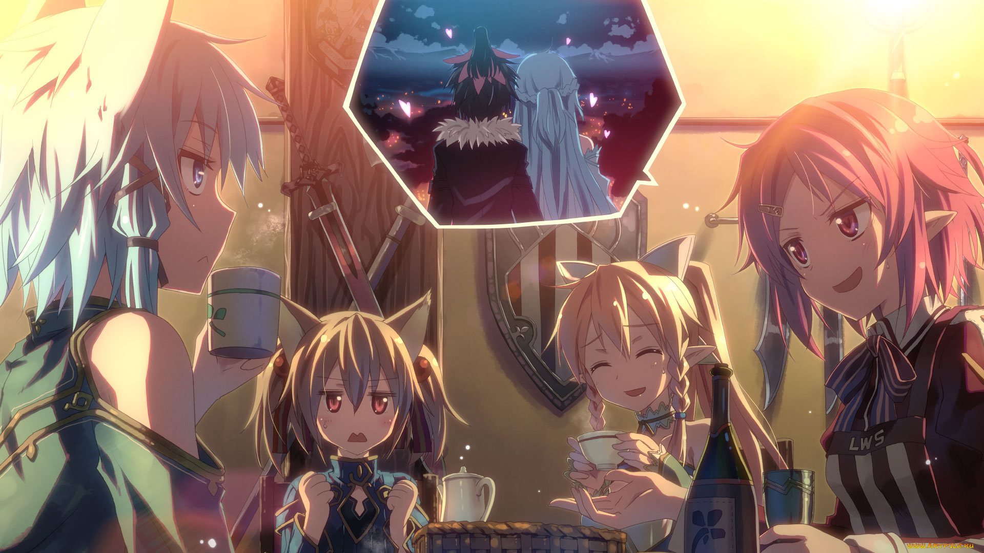 аниме, sword, art, online