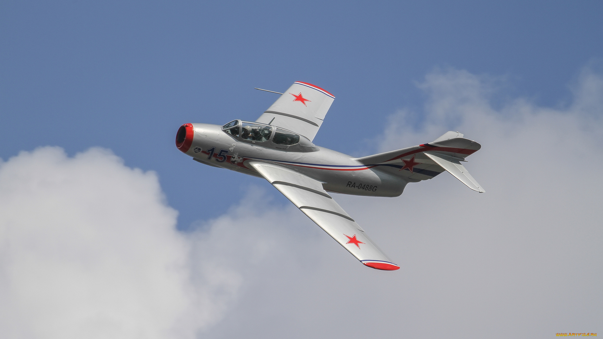 авиация, боевые, самолёты, миг-15, истребитель, полет, небо, миг-15ути
