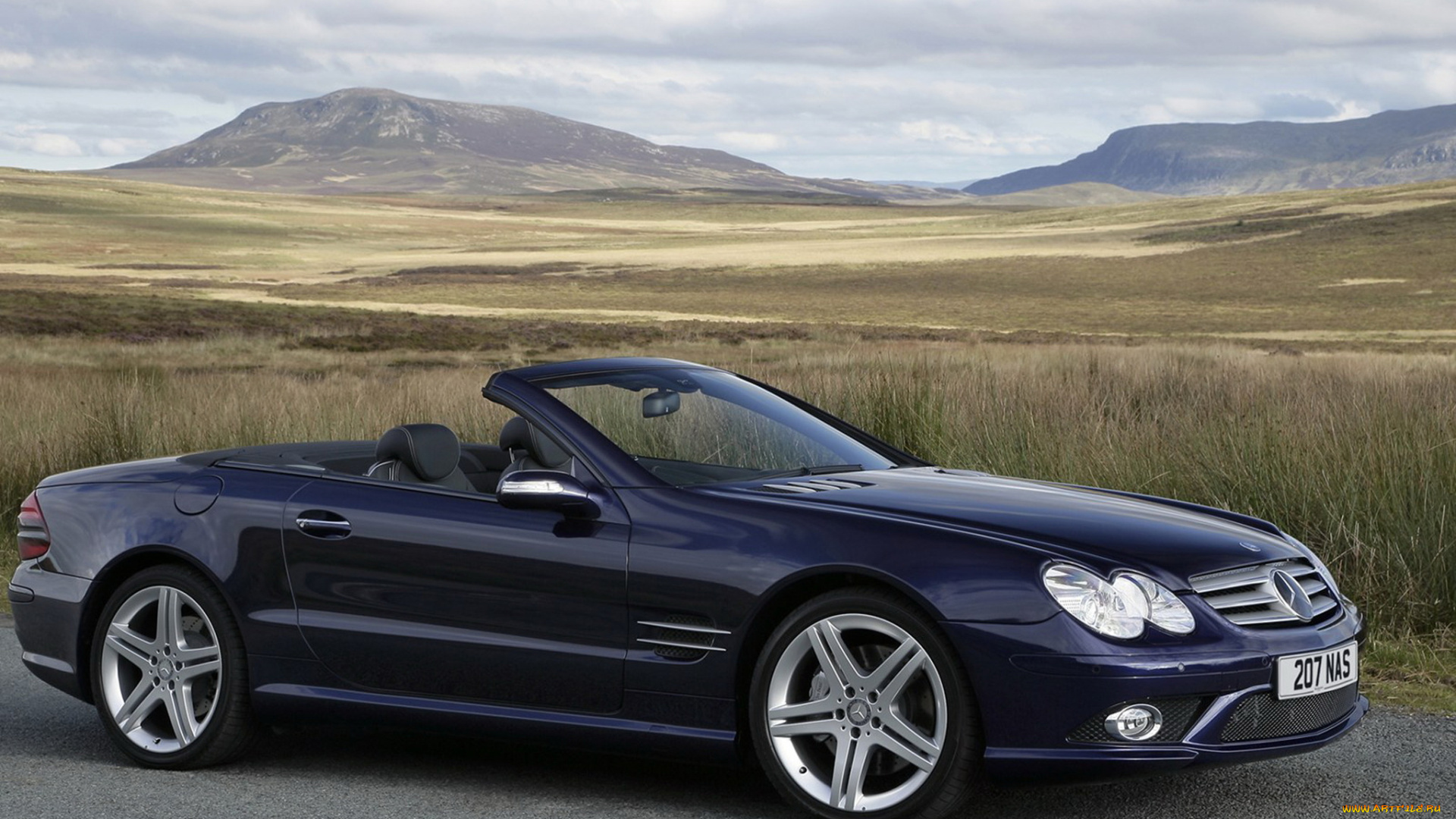 автомобили, mercedes-benz, uk-spec, package, синий, sports, sl, 500, r230