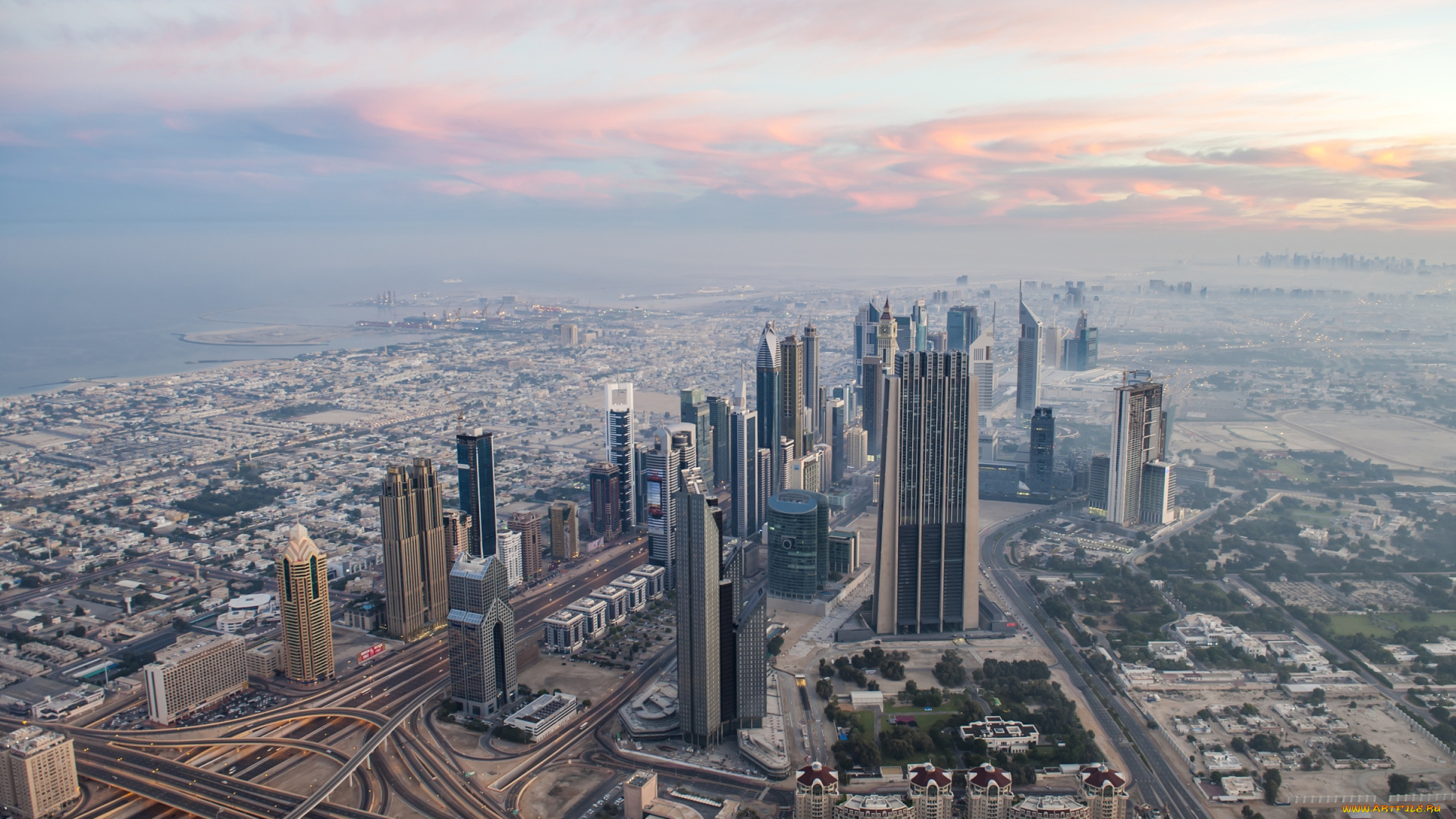 города, дубаи, , оаэ, панорама
