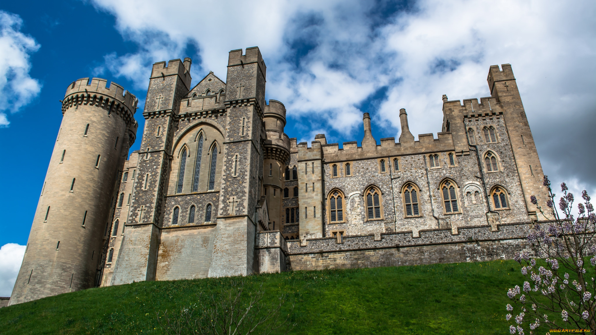 arundel, castle, города, -, дворцы, , замки, , крепости, холм, замок
