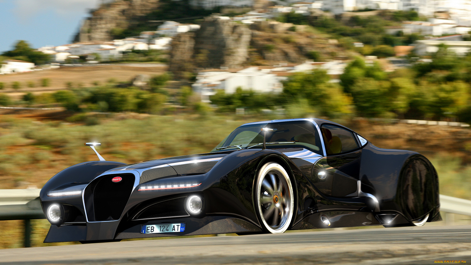 автомобили, 3д, bugatti