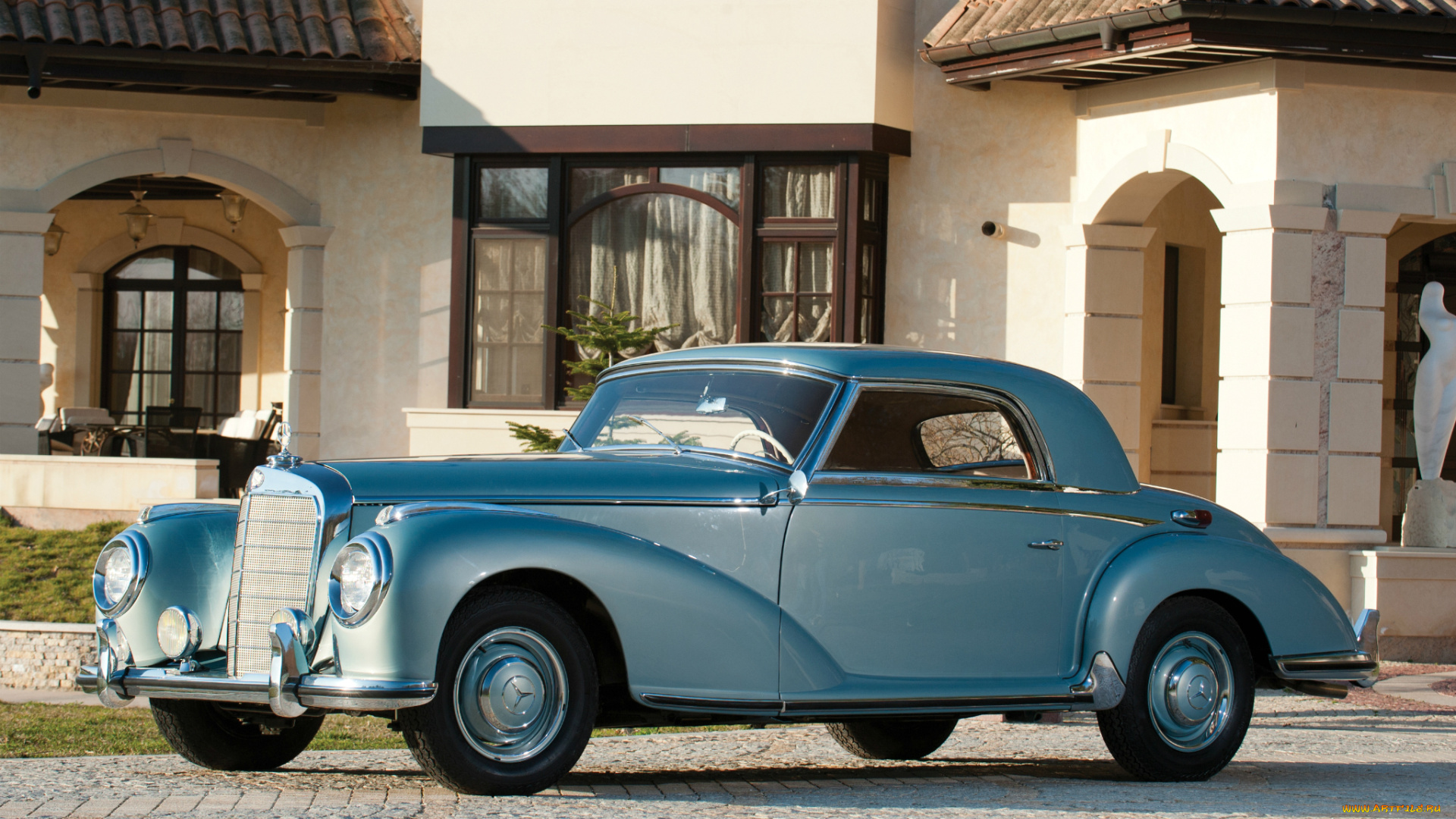 автомобили, mercedes-benz, coupe, 300, s, w188, голубой