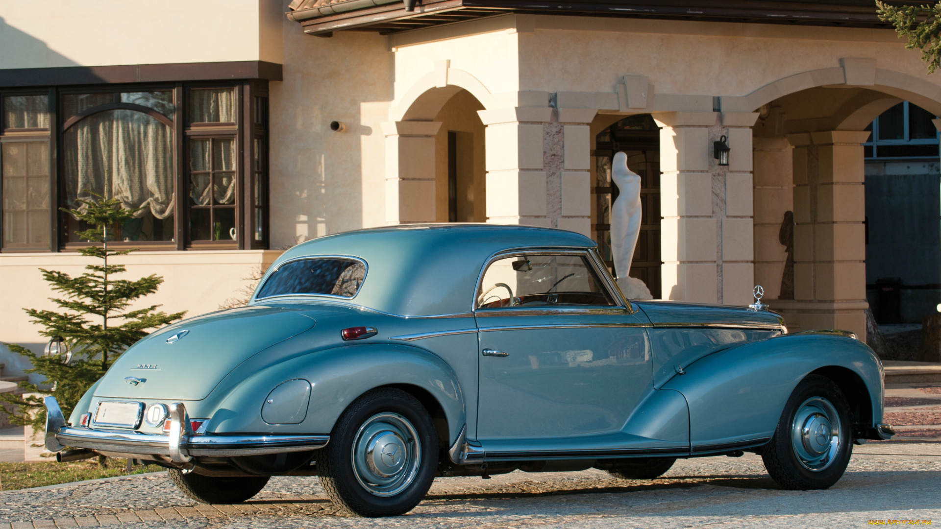 автомобили, mercedes-benz, голубой, coupe, w188, 300, s