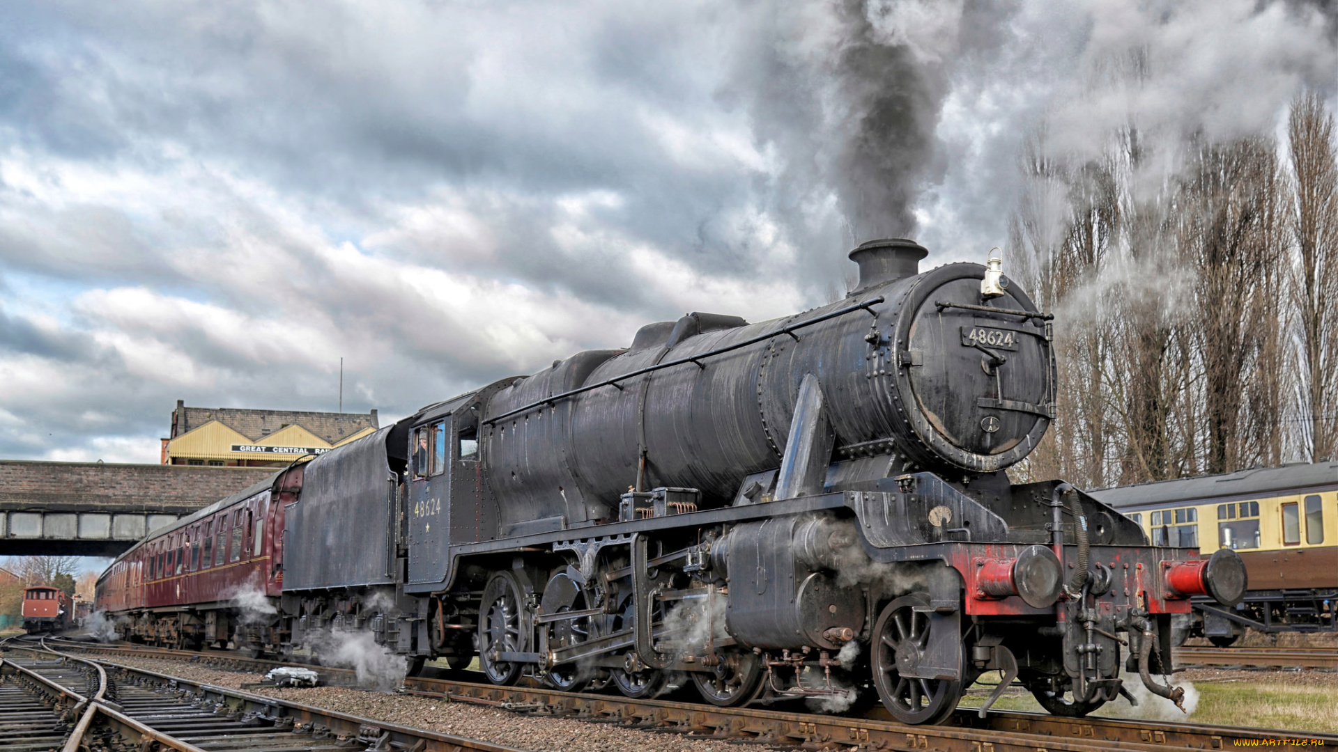 техника, паровозы, дорога, железная, паровоз