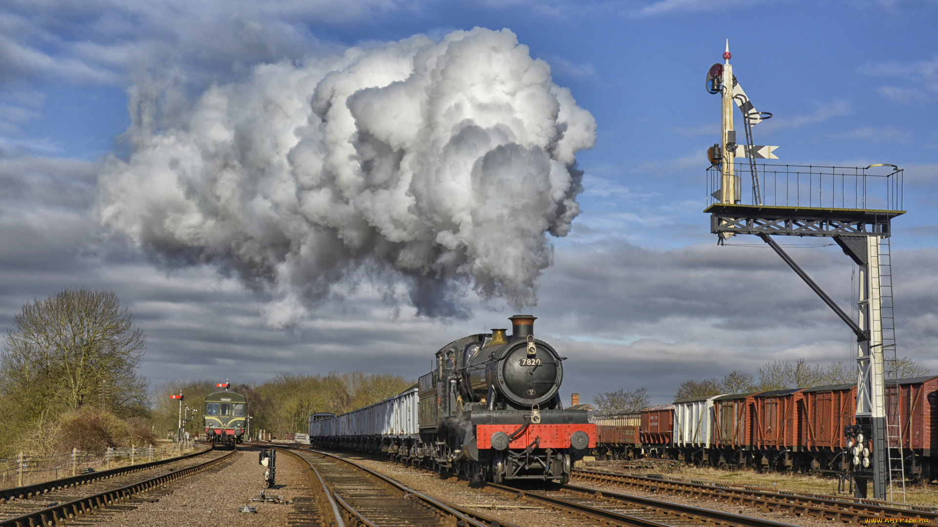 техника, паровозы, дорога, железная, паровоз