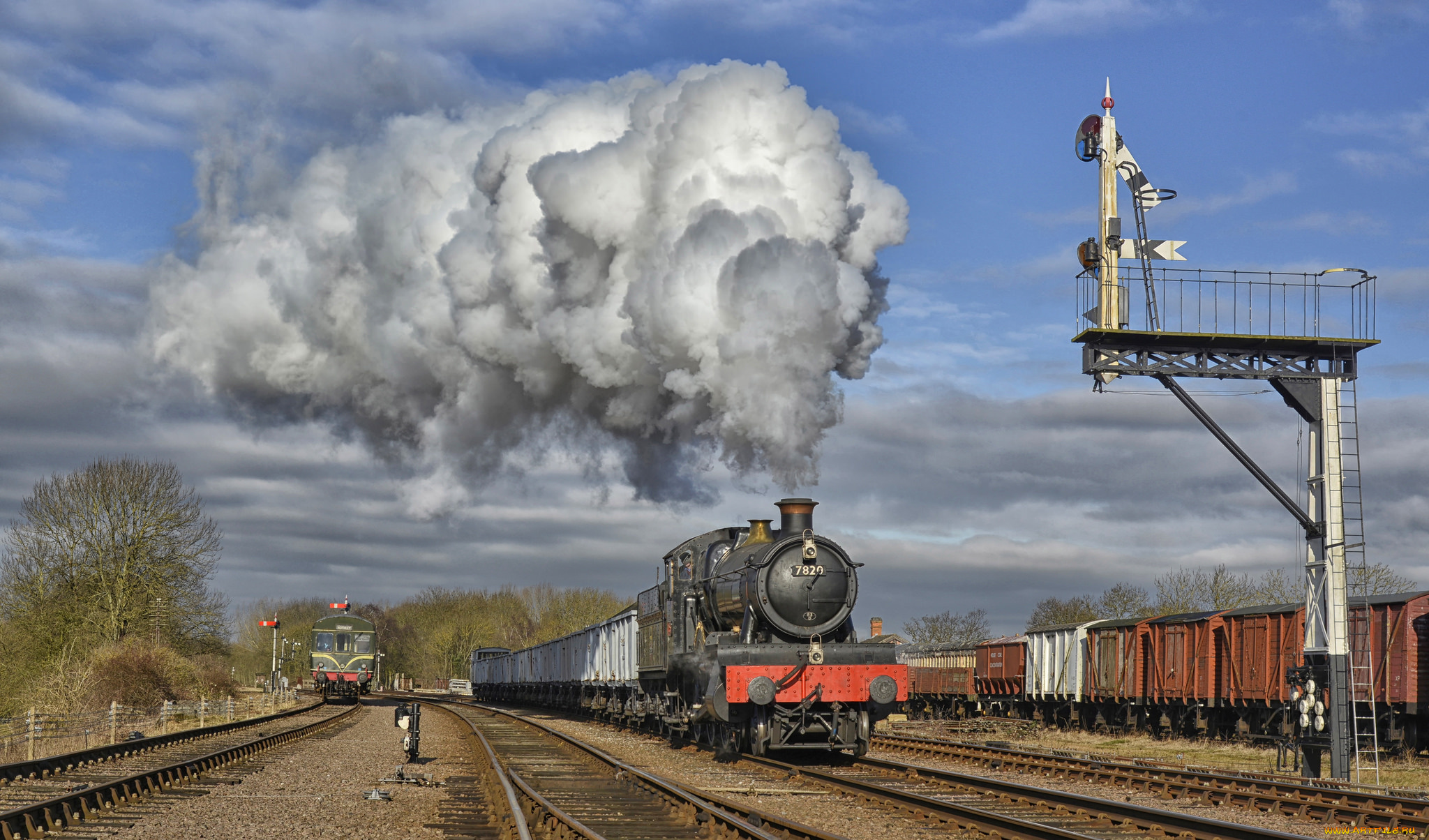 техника, паровозы, дорога, железная, паровоз
