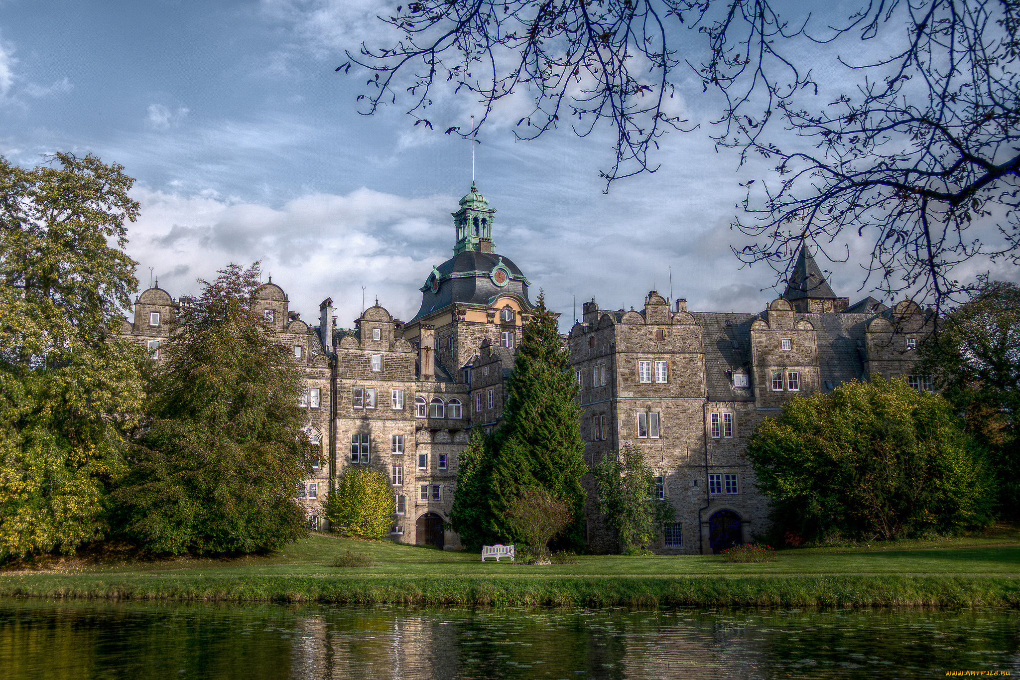 b&, 252, ckeburg, palace, города, -, дворцы, , замки, , крепости, дворец, река, парк