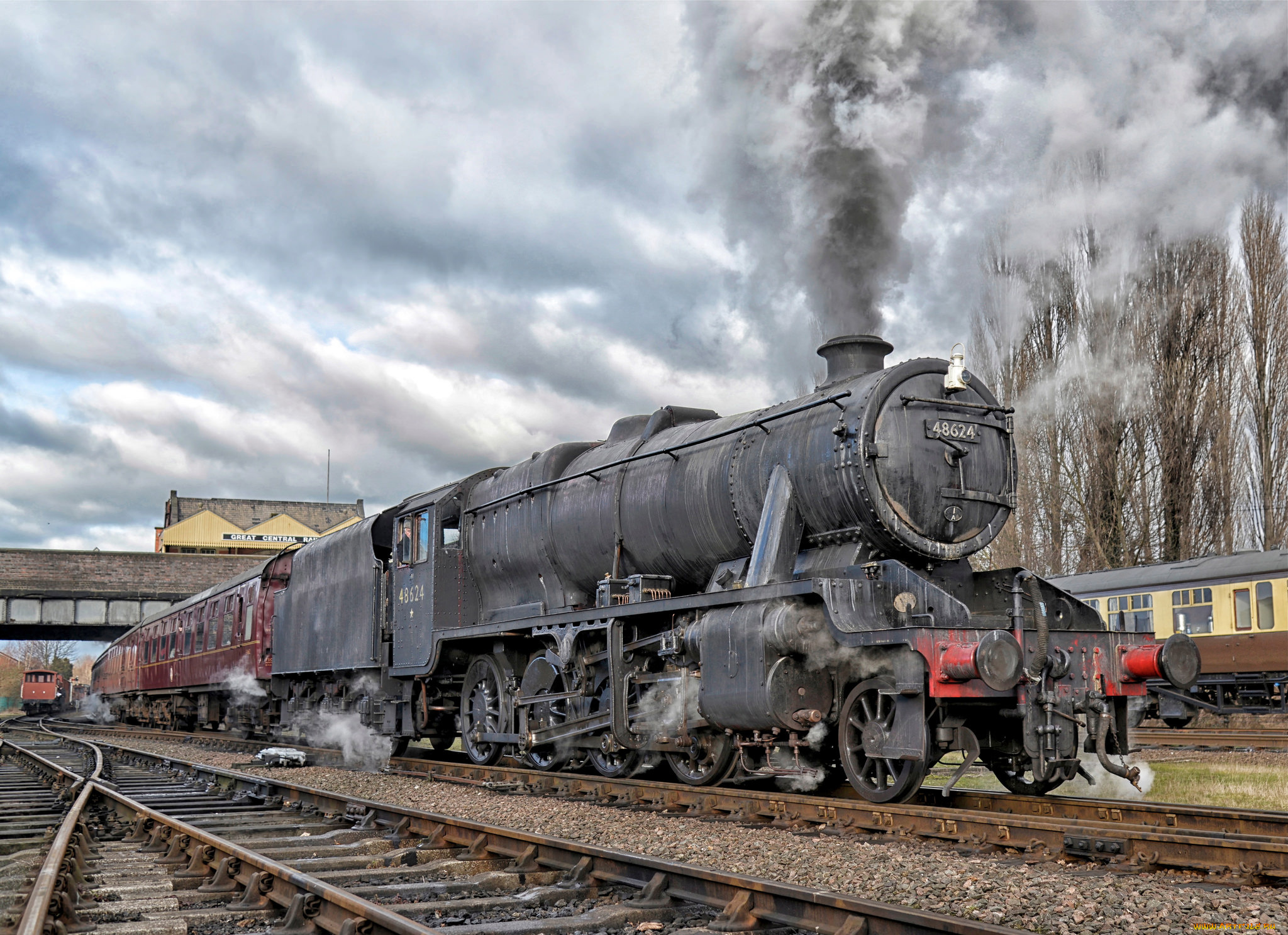 техника, паровозы, дорога, железная, паровоз