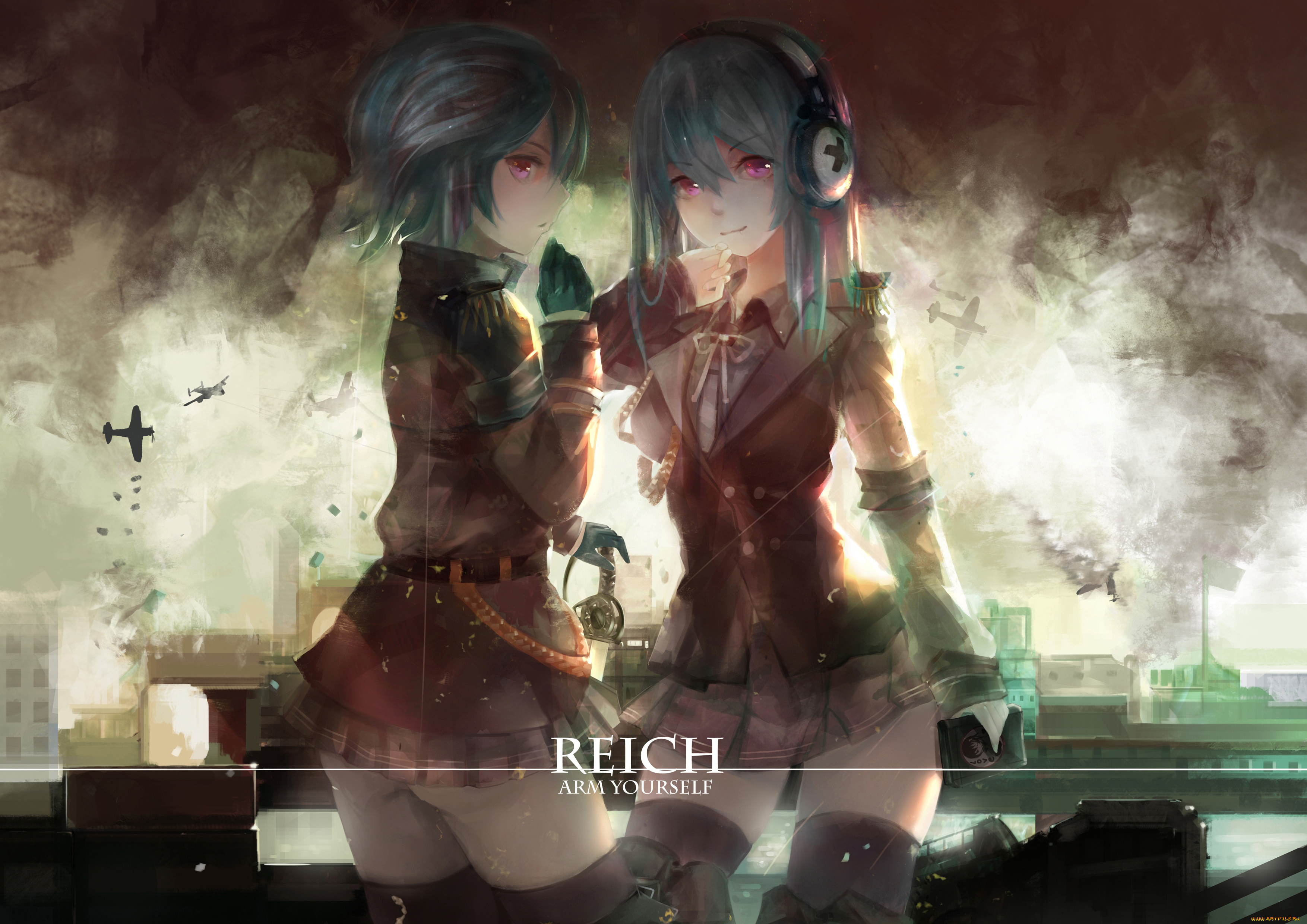 аниме, оружие, , техника, , технологии, magician, zhan, jian, shao, nyu, bismarck, девушки, арт, artist