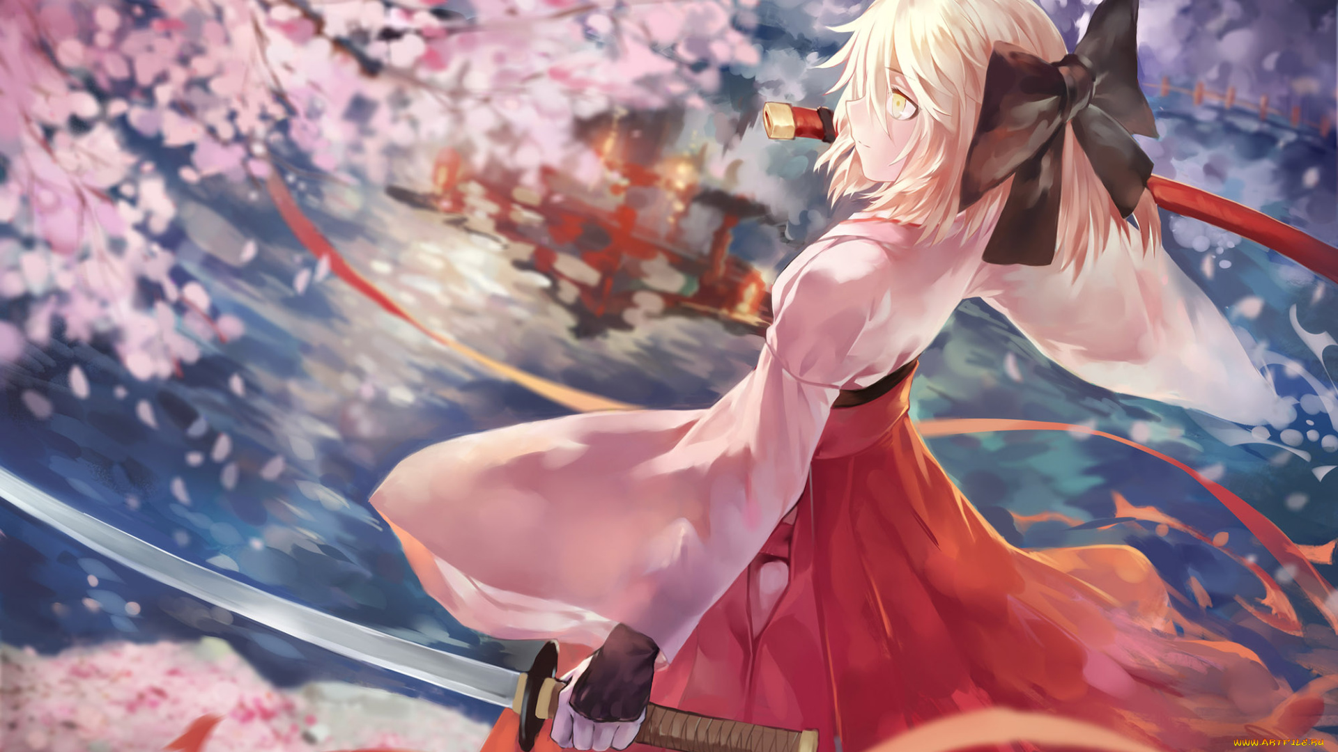 аниме, fate, stay, night, avamone, sakura, saber