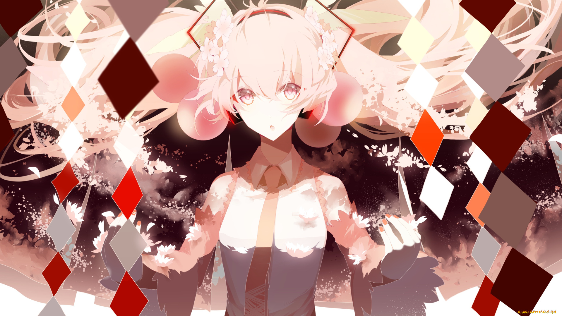 аниме, vocaloid, фон, взгляд, девушка