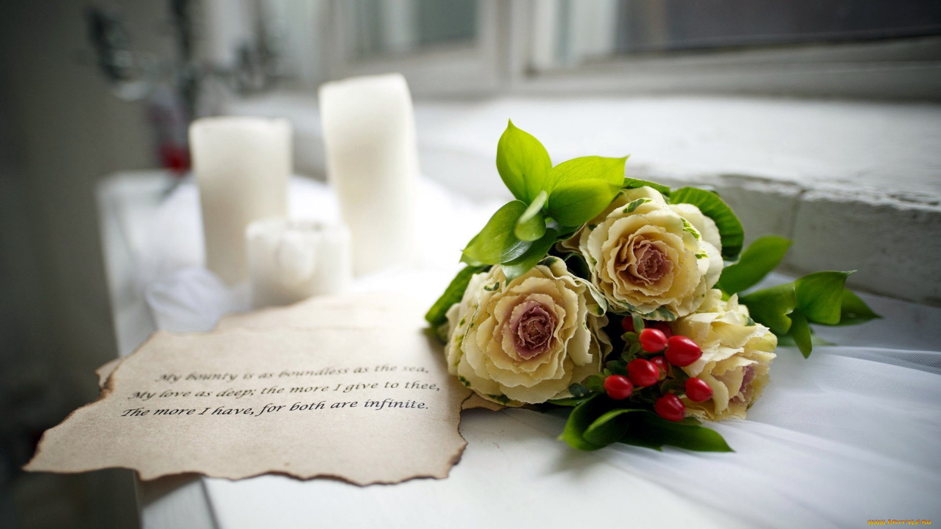 цветы, букеты, , композиции, свечи, записка
